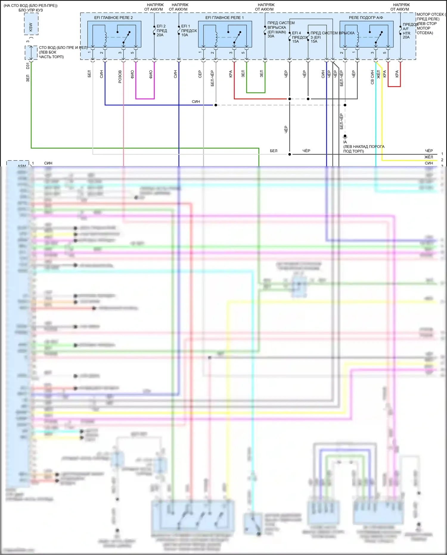Tacoma Toyota III (2015-2023): Электросхема двигателя 3.5l (1 из 8) 