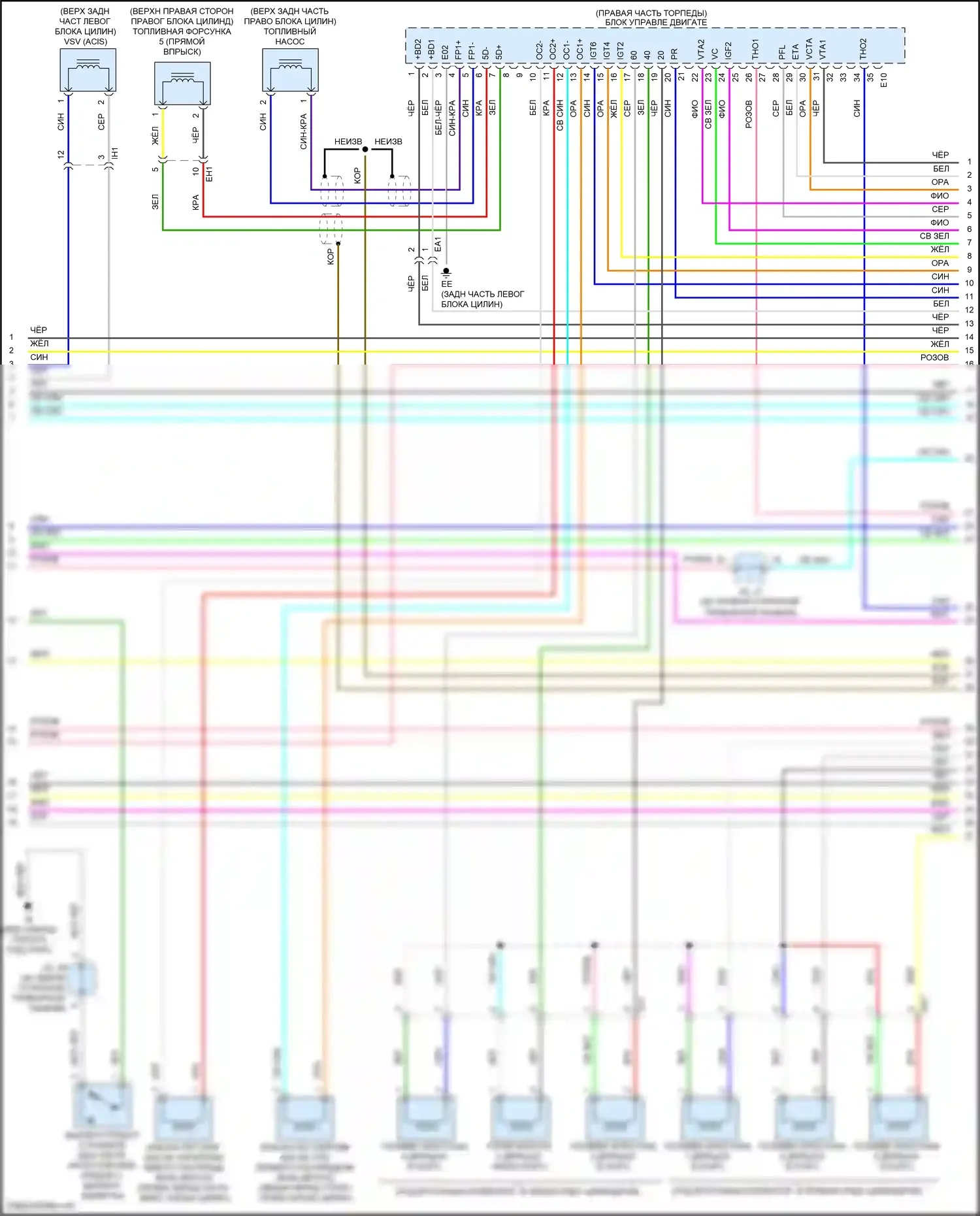 Tacoma Toyota III (2015-2023): Электросхема двигателя 3.5l (2 из 8) 