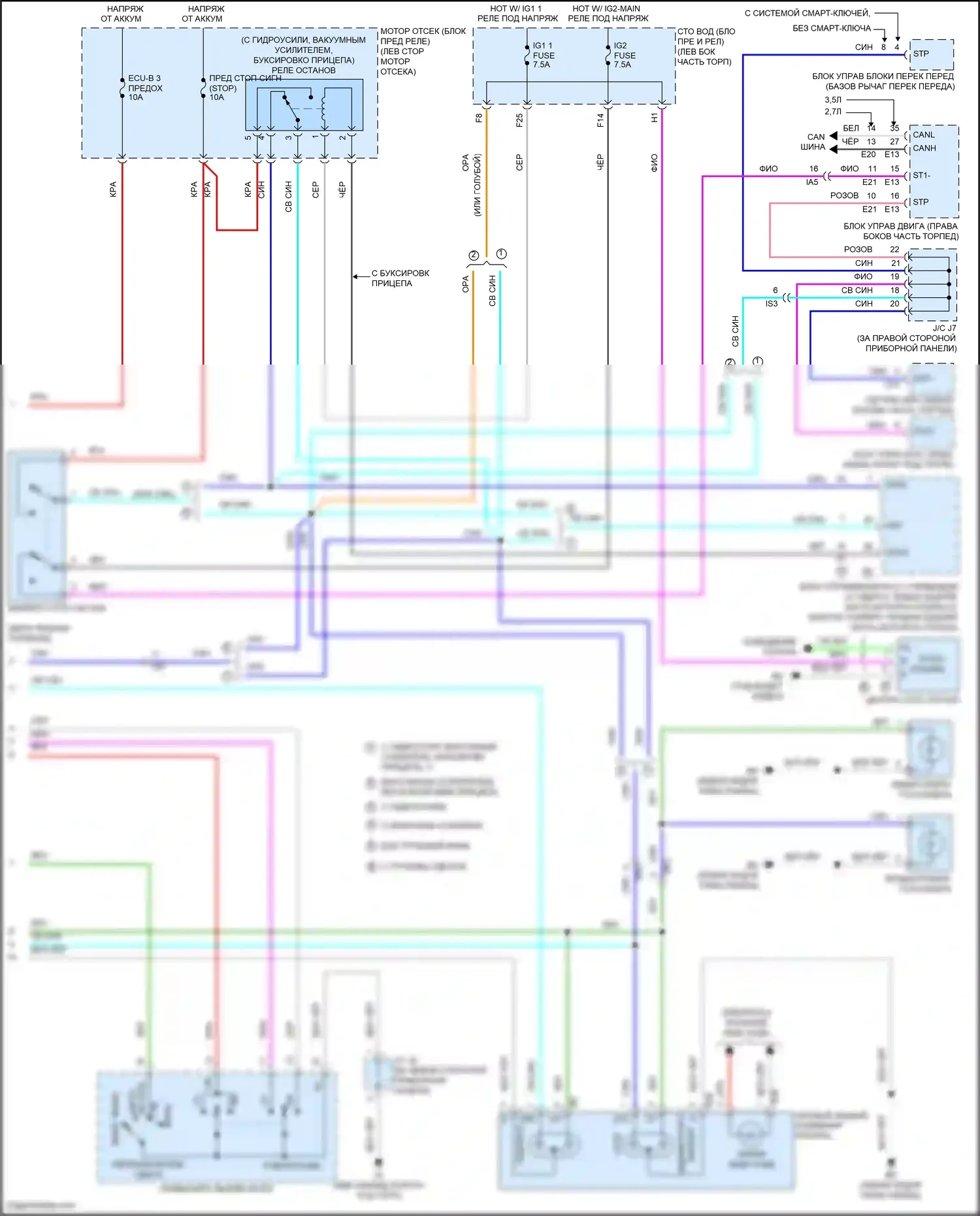 Tacoma Toyota III (2015-2023): Электросхема фар и фонарей (3 из 3) 