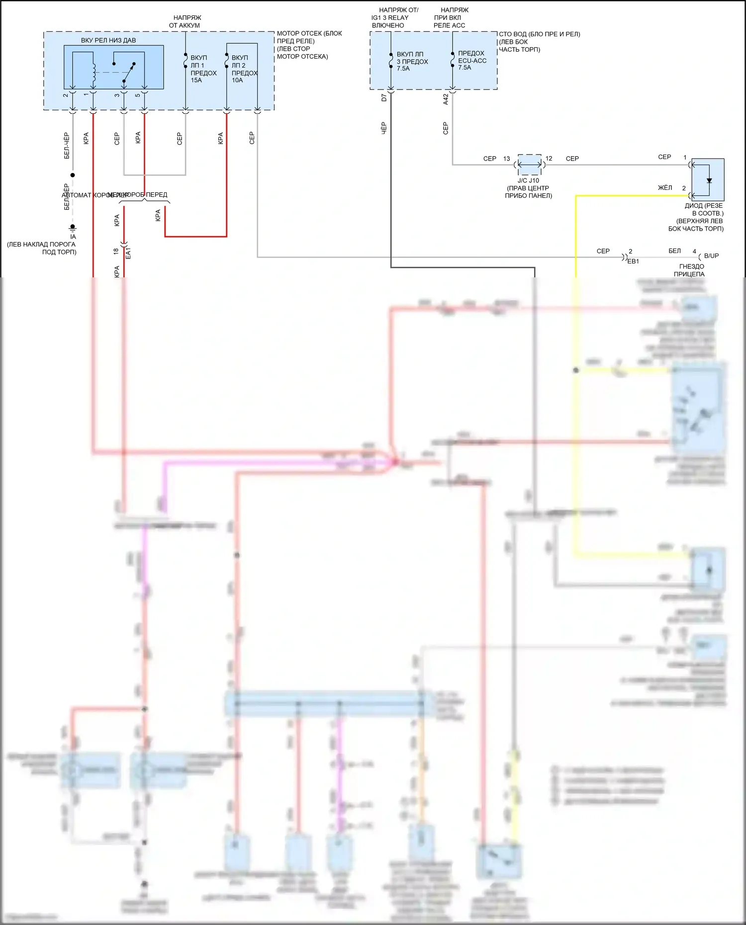 Tacoma Toyota III (2015-2023): Электросхема фонарей заднего хода 
