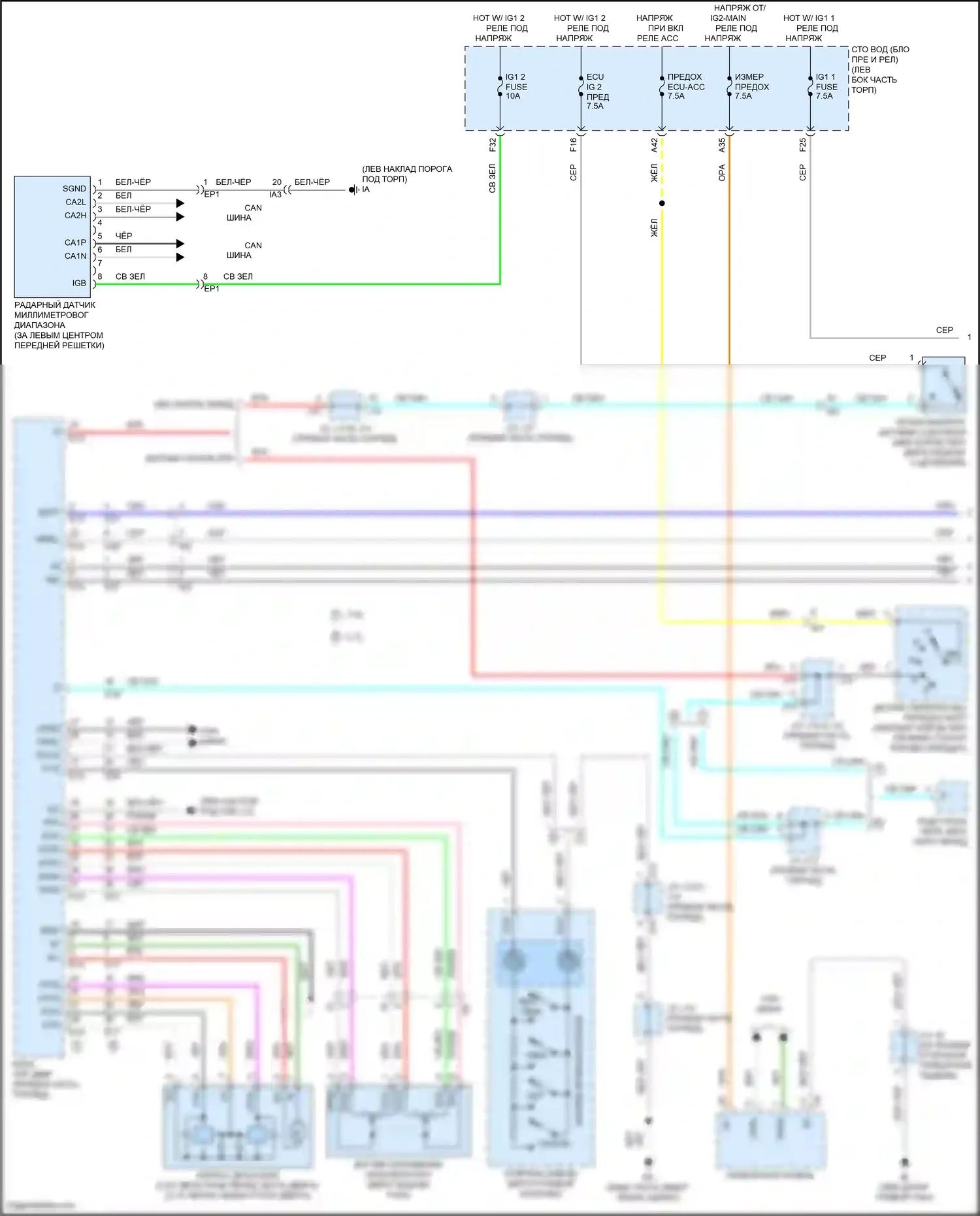 Tacoma Toyota III (2015-2023): Электросхема круиз-контроля (1 из 2) 