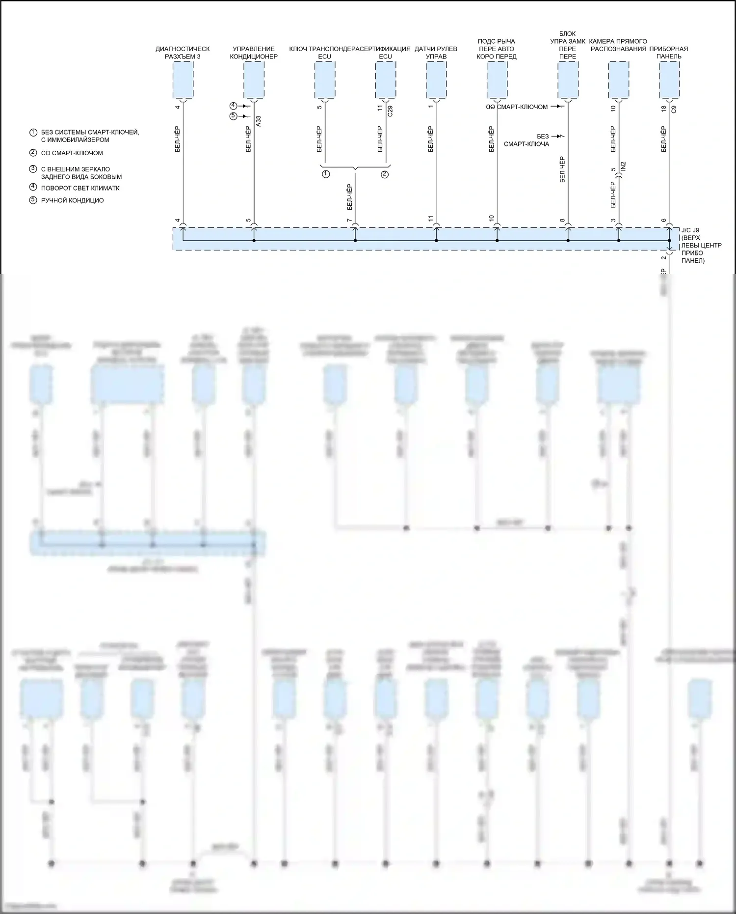 Tacoma Toyota III (2015-2023): Электросхема разводки массы (1 из 6) 