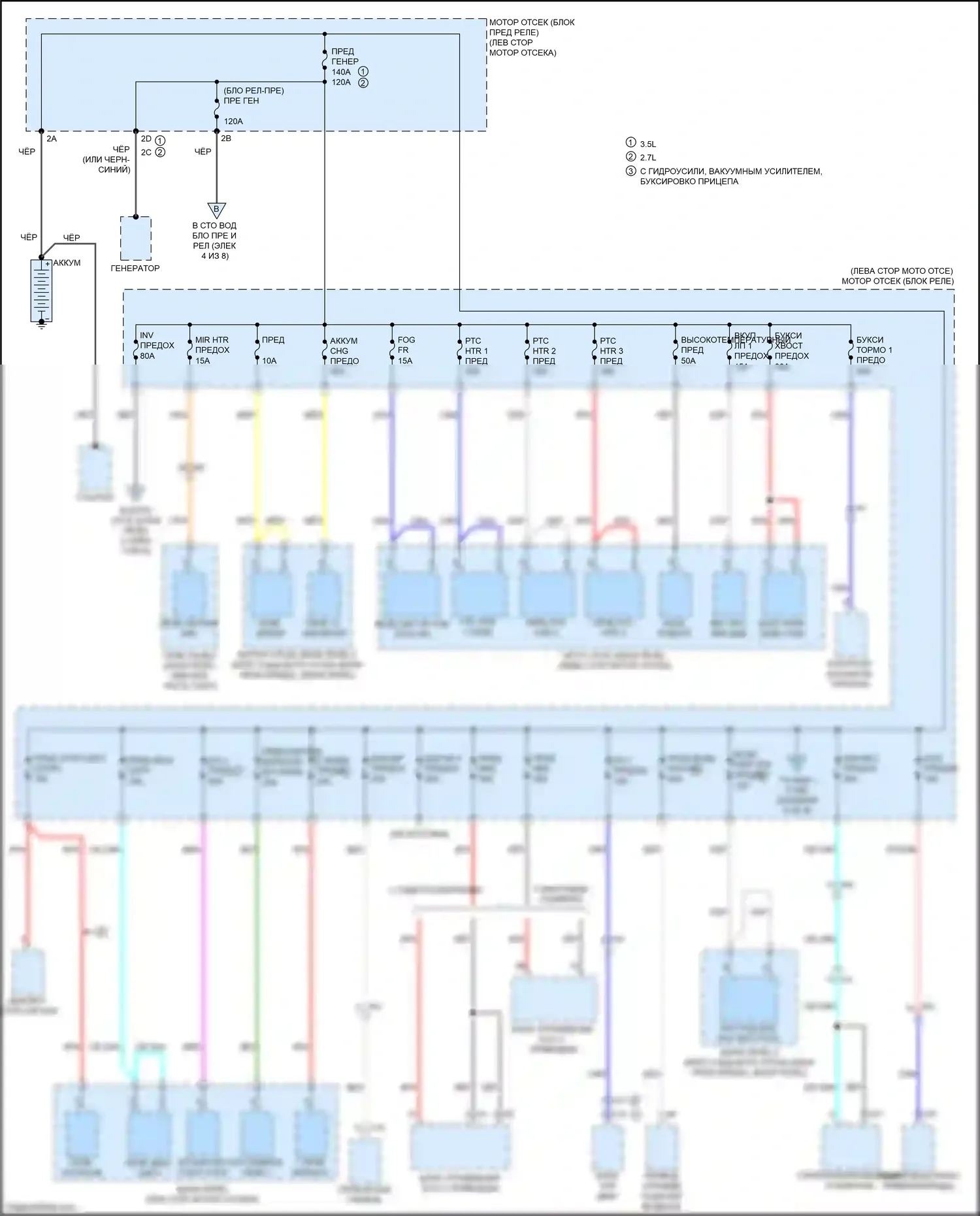 Tacoma Toyota IV (2023-2024): Электросхема блока предохранителей реле (1 из 8) 