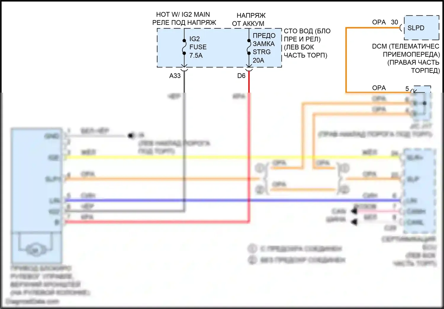 Tacoma Toyota IV (2023-2024): Электросхема рулевой колонки 