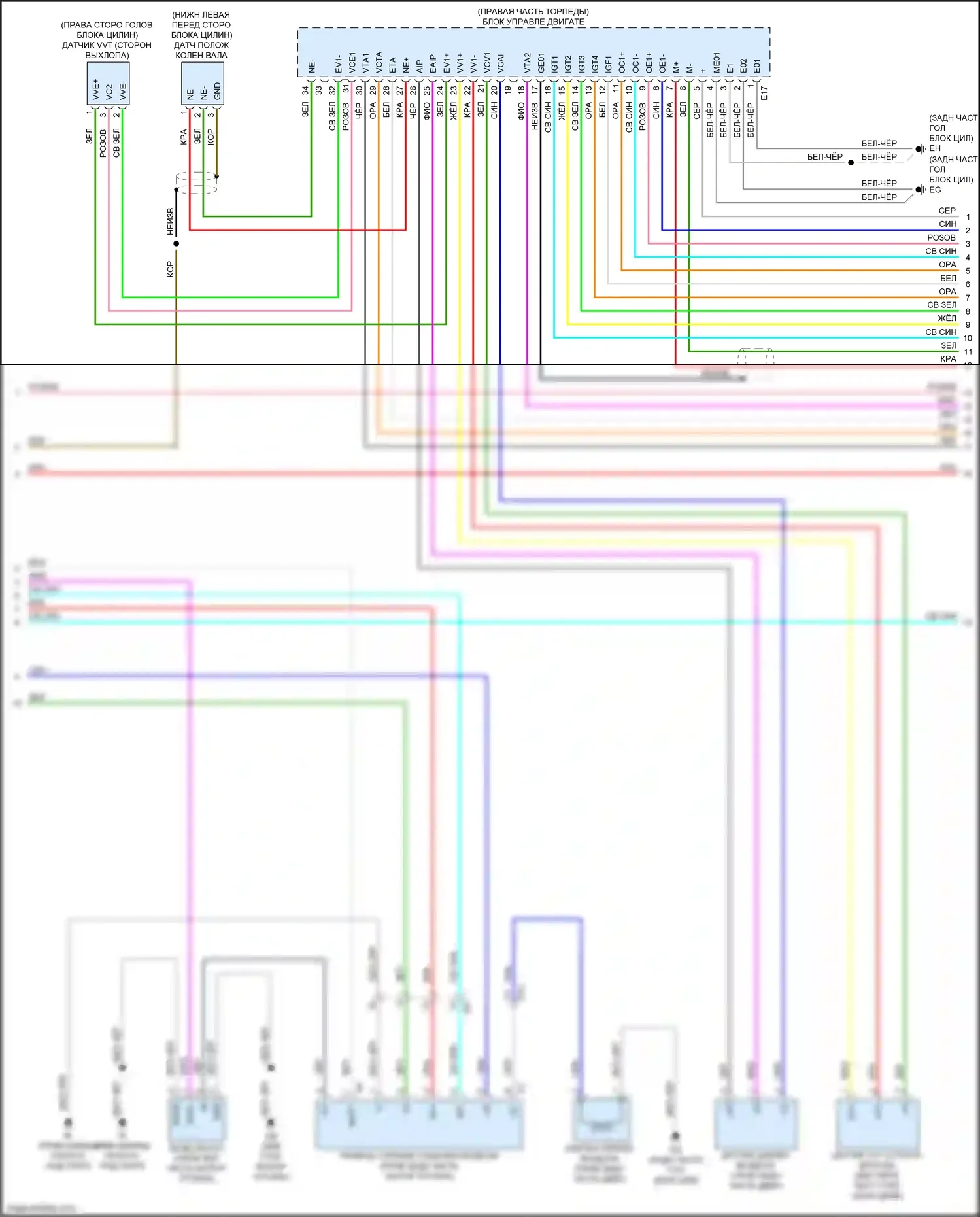 Tacoma Toyota IV (2023-2024): Электросхема двигателя 2.7л (5 из 7) 
