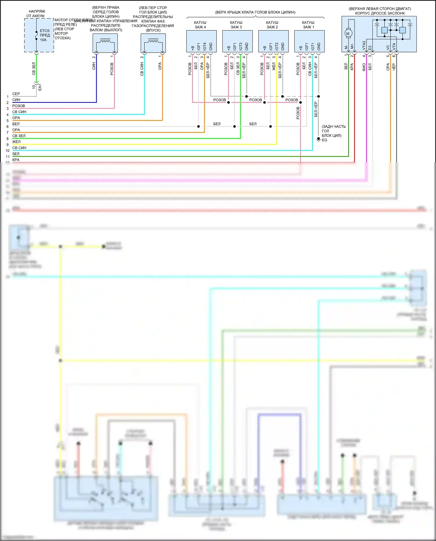 Tacoma Toyota IV (2023-2024): Электросхема двигателя 2.7л (6 из 7) 