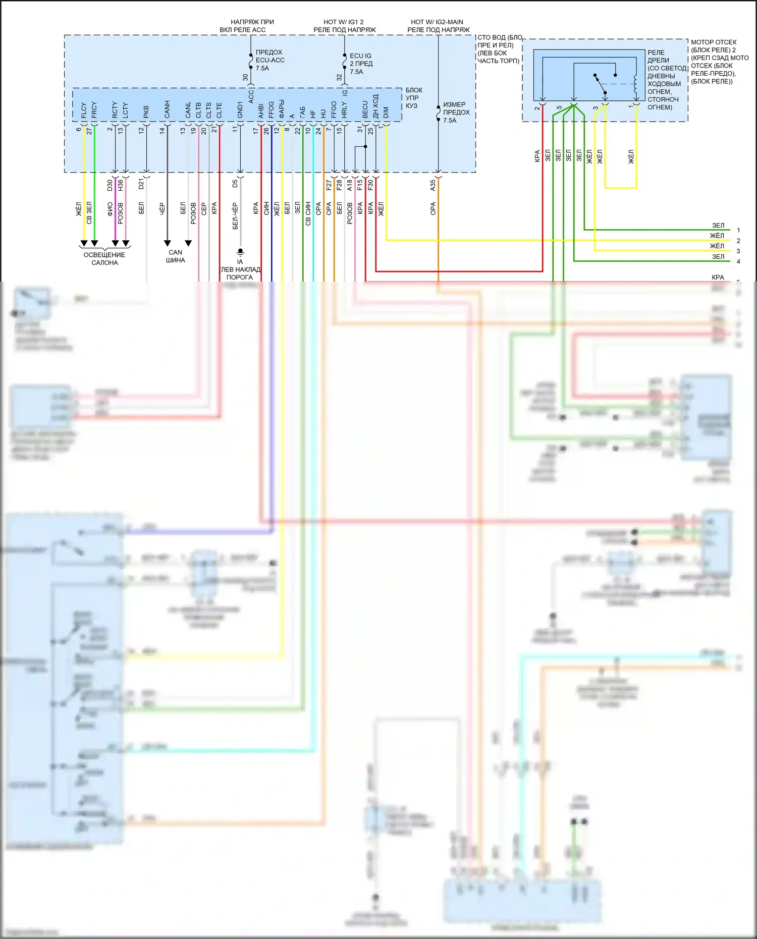 Tacoma Toyota IV (2023-2024): Электросхема фар (1 из 2) 
