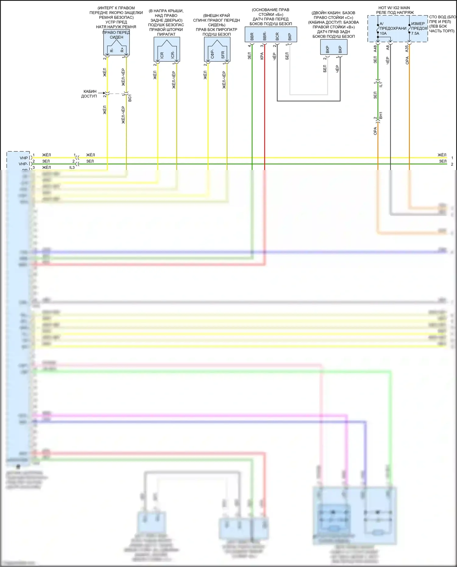 Tacoma Toyota IV (2023-2024): Электросхема подушек безопасности, denso made (1 из 3) 