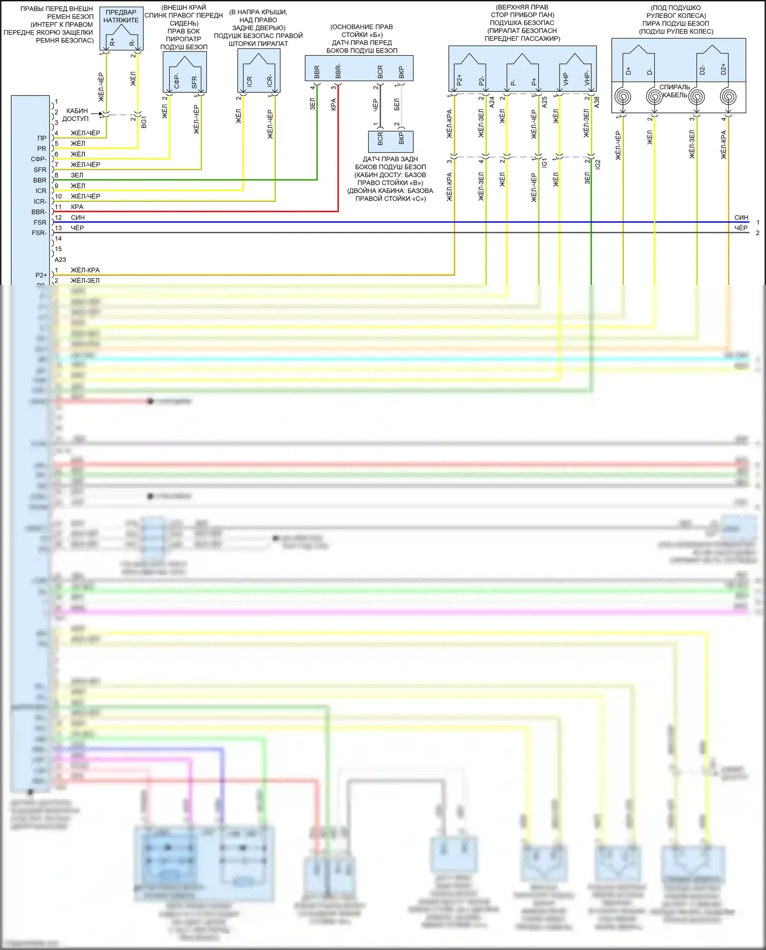 Tacoma Toyota IV (2023-2024): Электросхема подушек безопасности, zf made (1 из 2) 