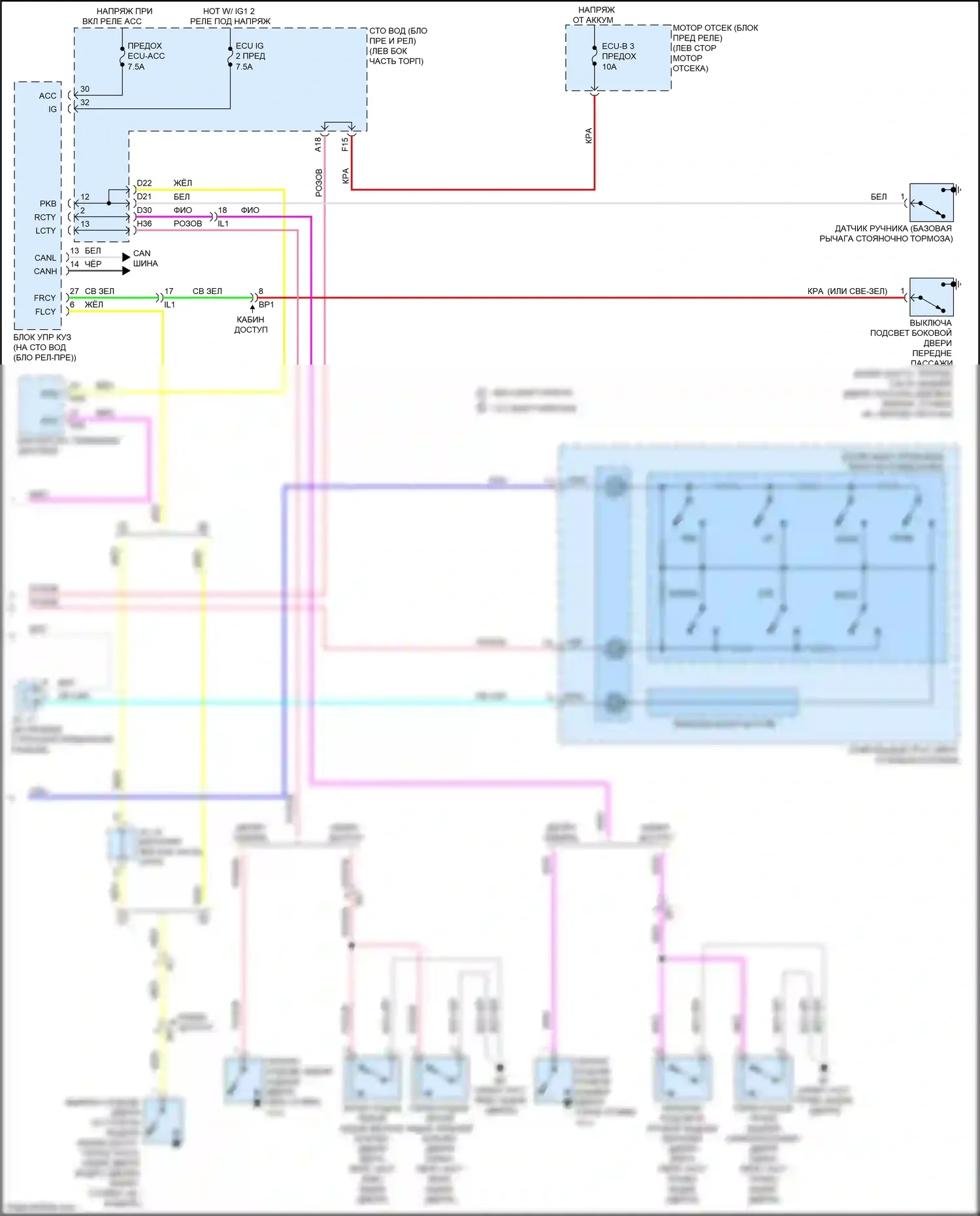 Tacoma Toyota IV (2023-2024): Электросхема приборной панели (2 из 2) 