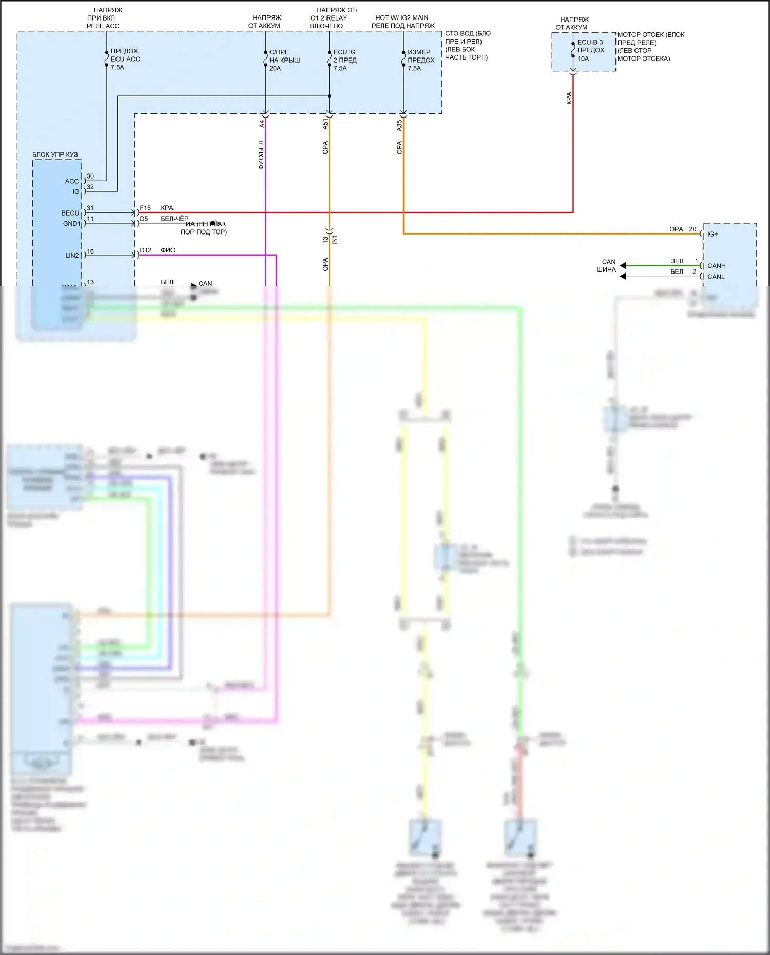 Tacoma Toyota IV (2023-2024): Электросхема складной крыши/люка 