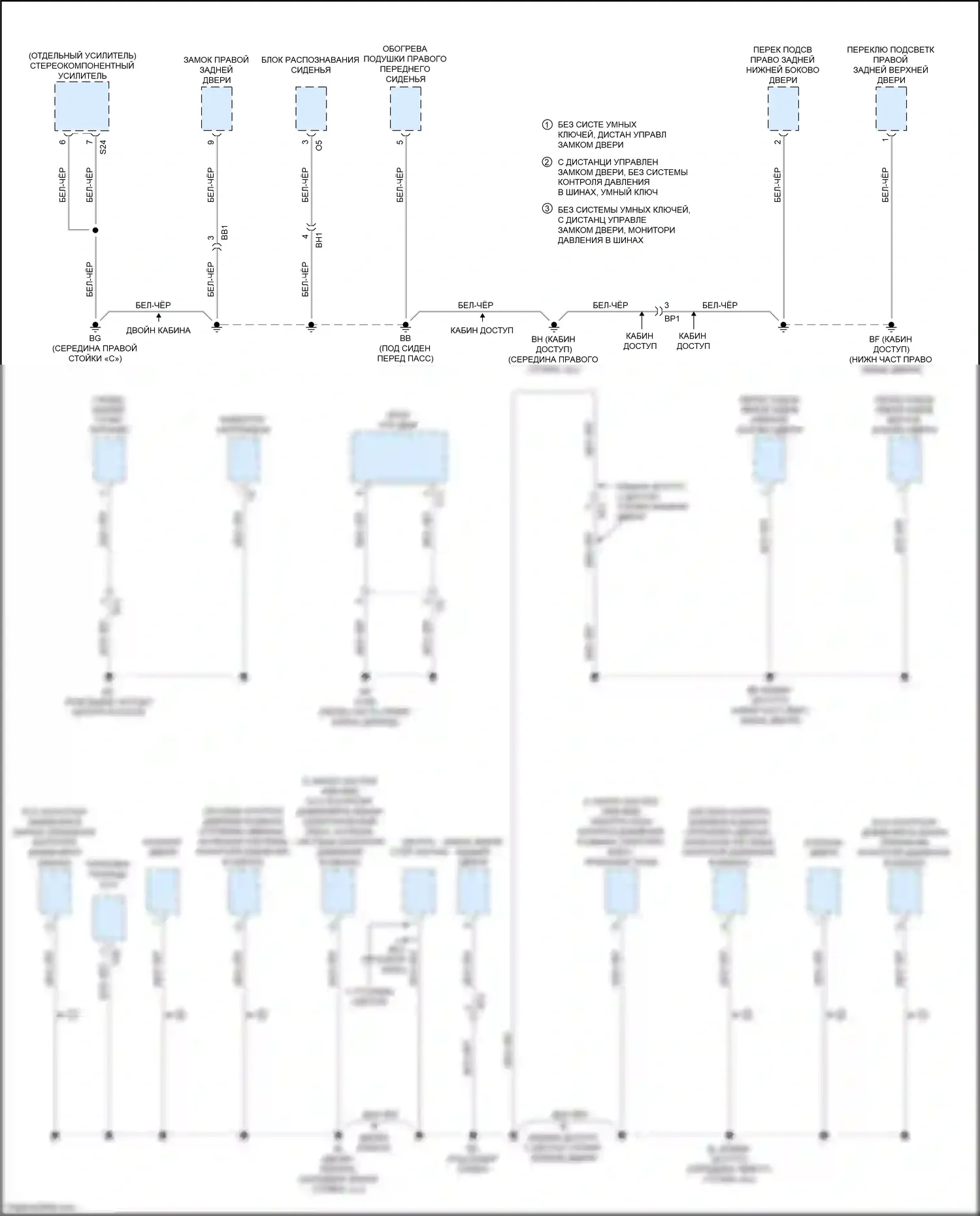 Tacoma Toyota IV (2023-2024): Электросхема разводки массы (2 из 6) 