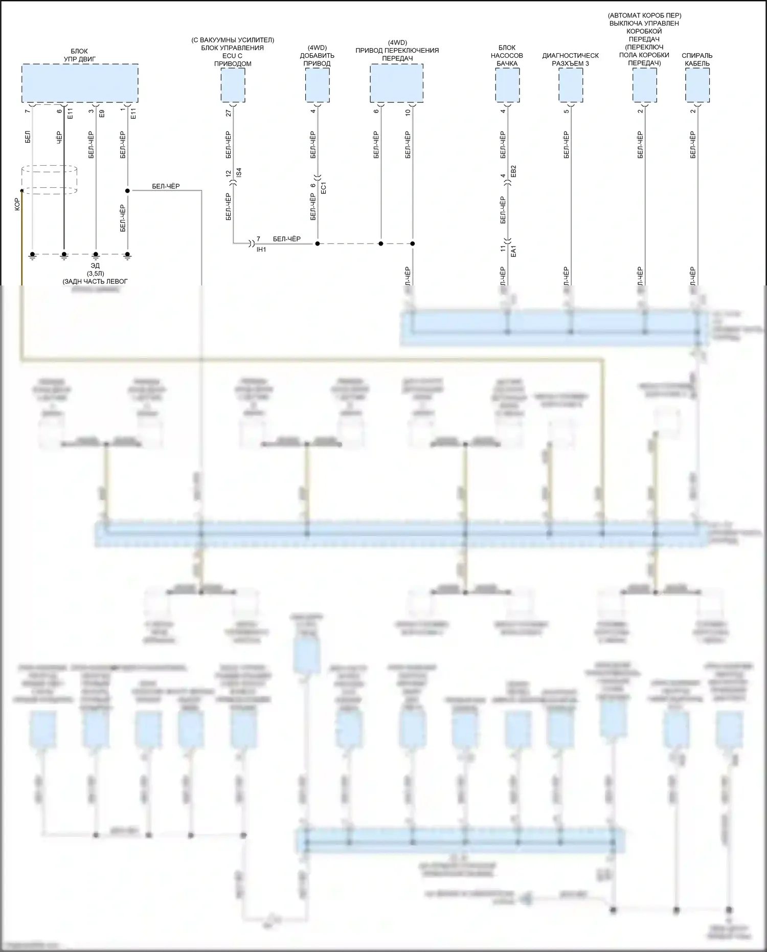 Tacoma Toyota IV (2023-2024): Электросхема разводки массы (5 из 6) 