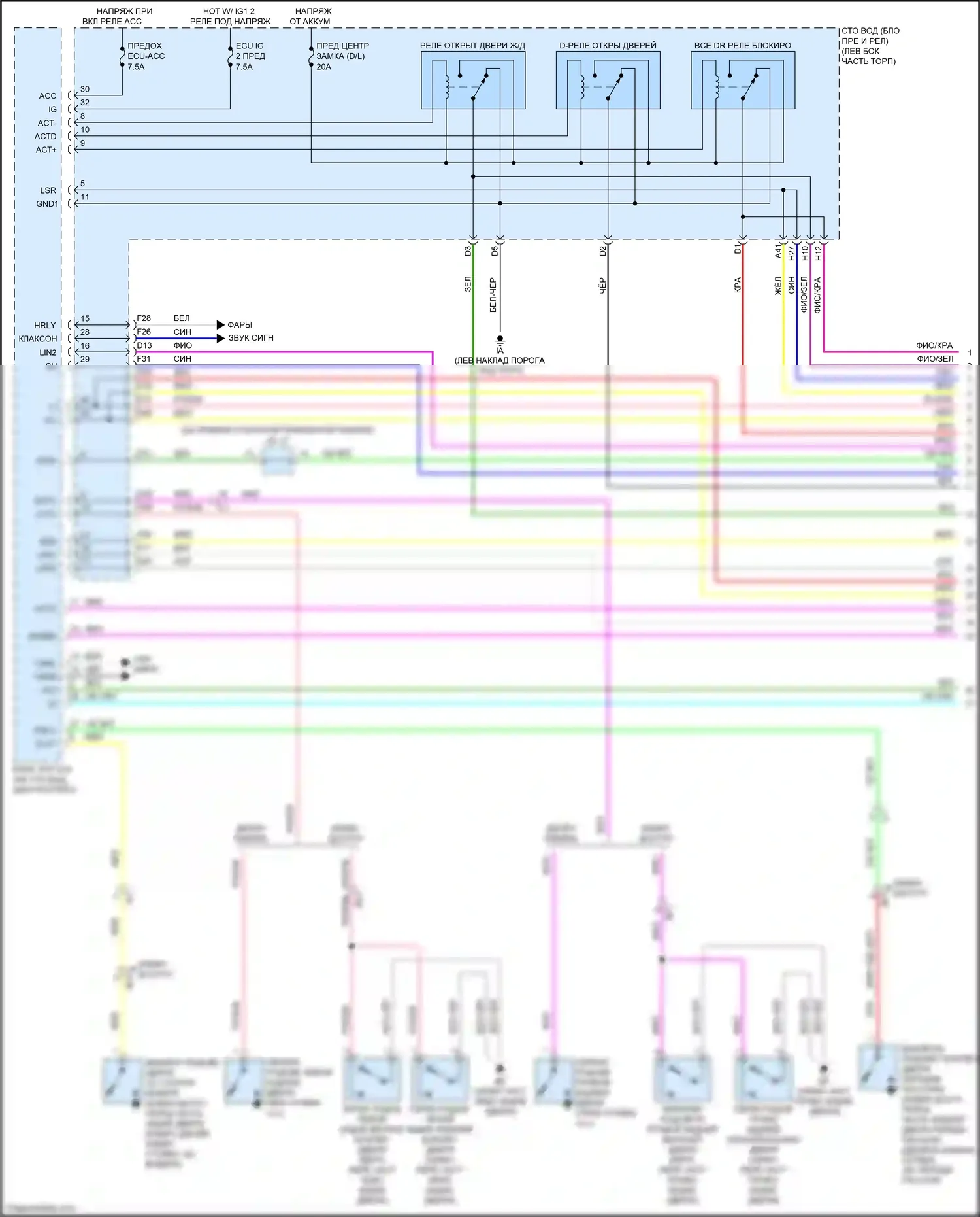 Tacoma Toyota IV (2023-2024): Электросхема центрального замка, с интеллектуальной системой ключей (1 из 4) 