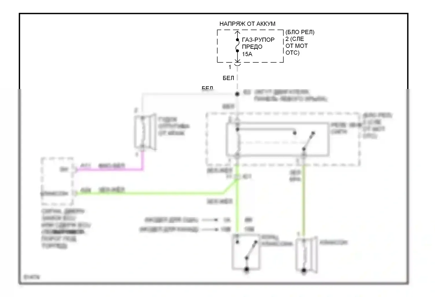 Tercel Toyota L50 (1994-1997): Электросхема клаксона 