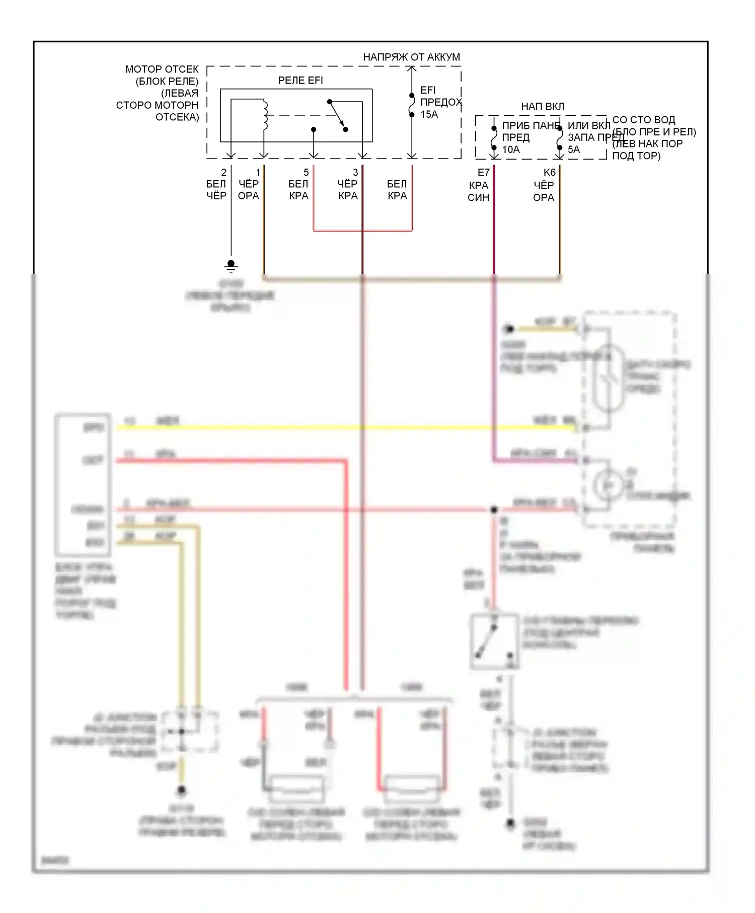 Tercel Toyota L50 (1994-1997): Электросхема овердрайва 
