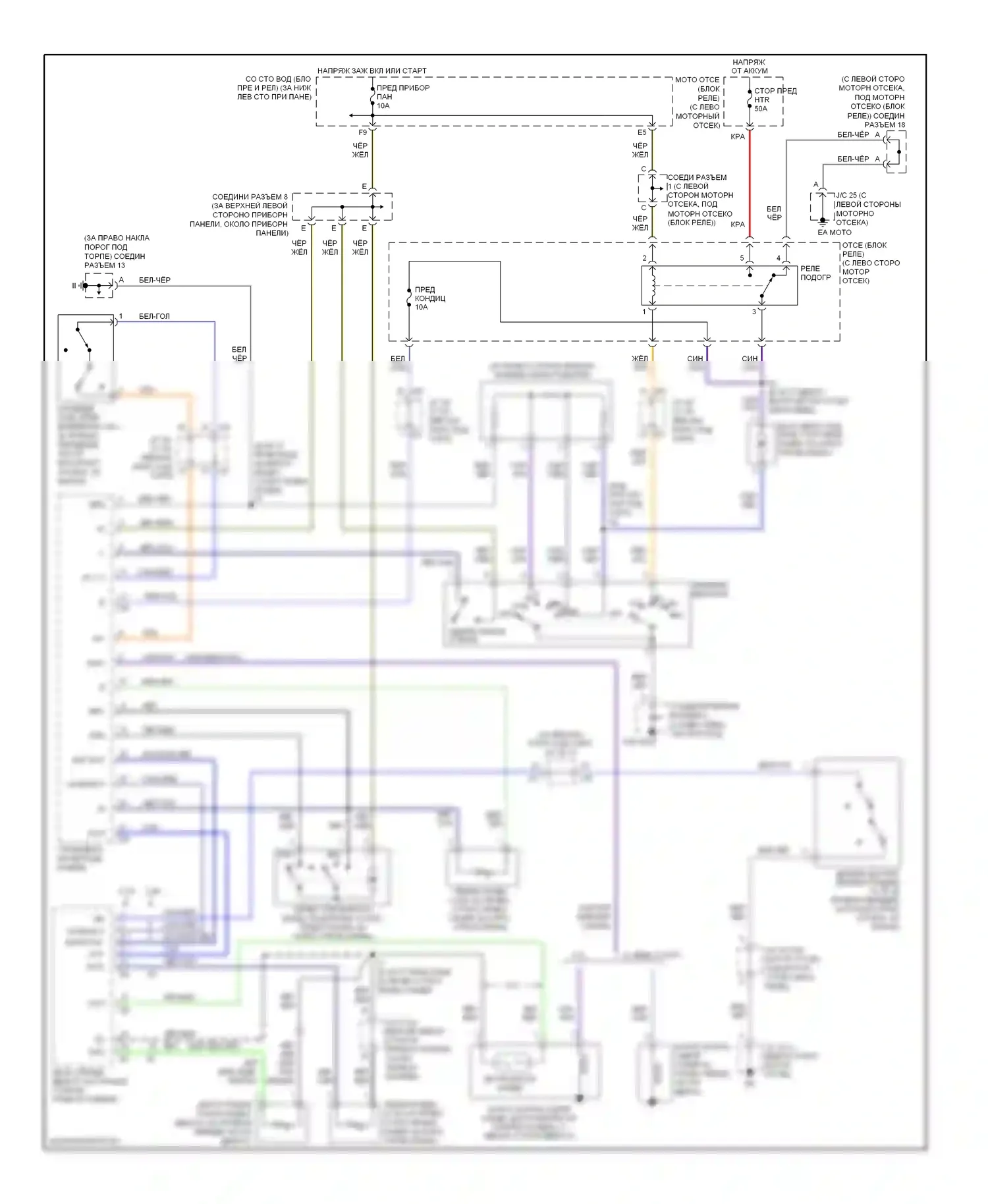 Tundra Toyota I рестайлинг (2002-2006): Электросхема ручного кондиционера, доступ/стандартная кабина 