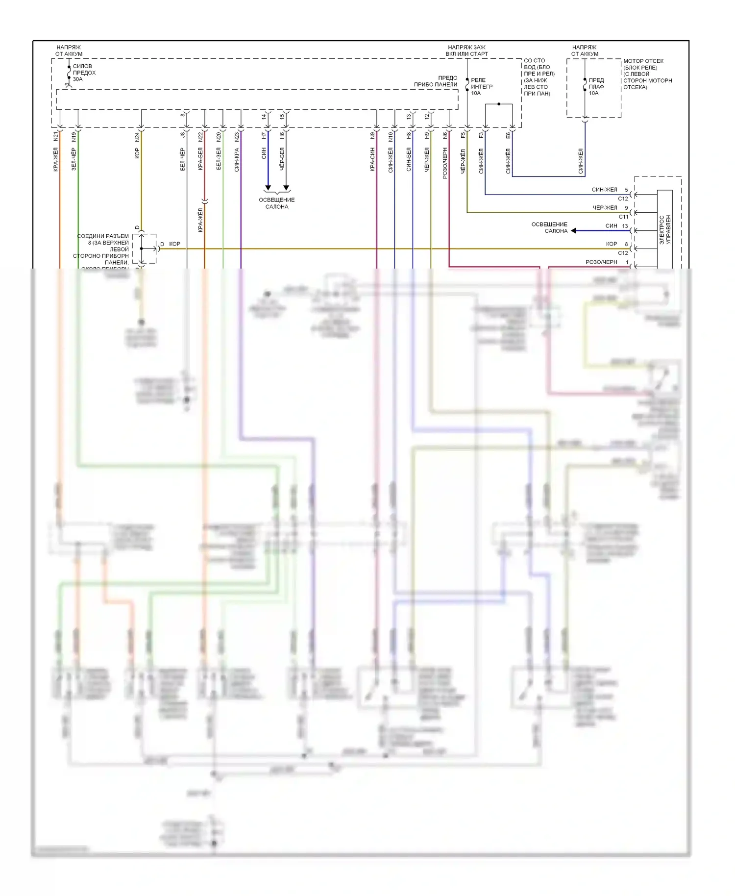 Tundra Toyota I рестайлинг (2002-2006): Электросхема центрального замка, доступ/стандартная кабина без ключа, без ключа 