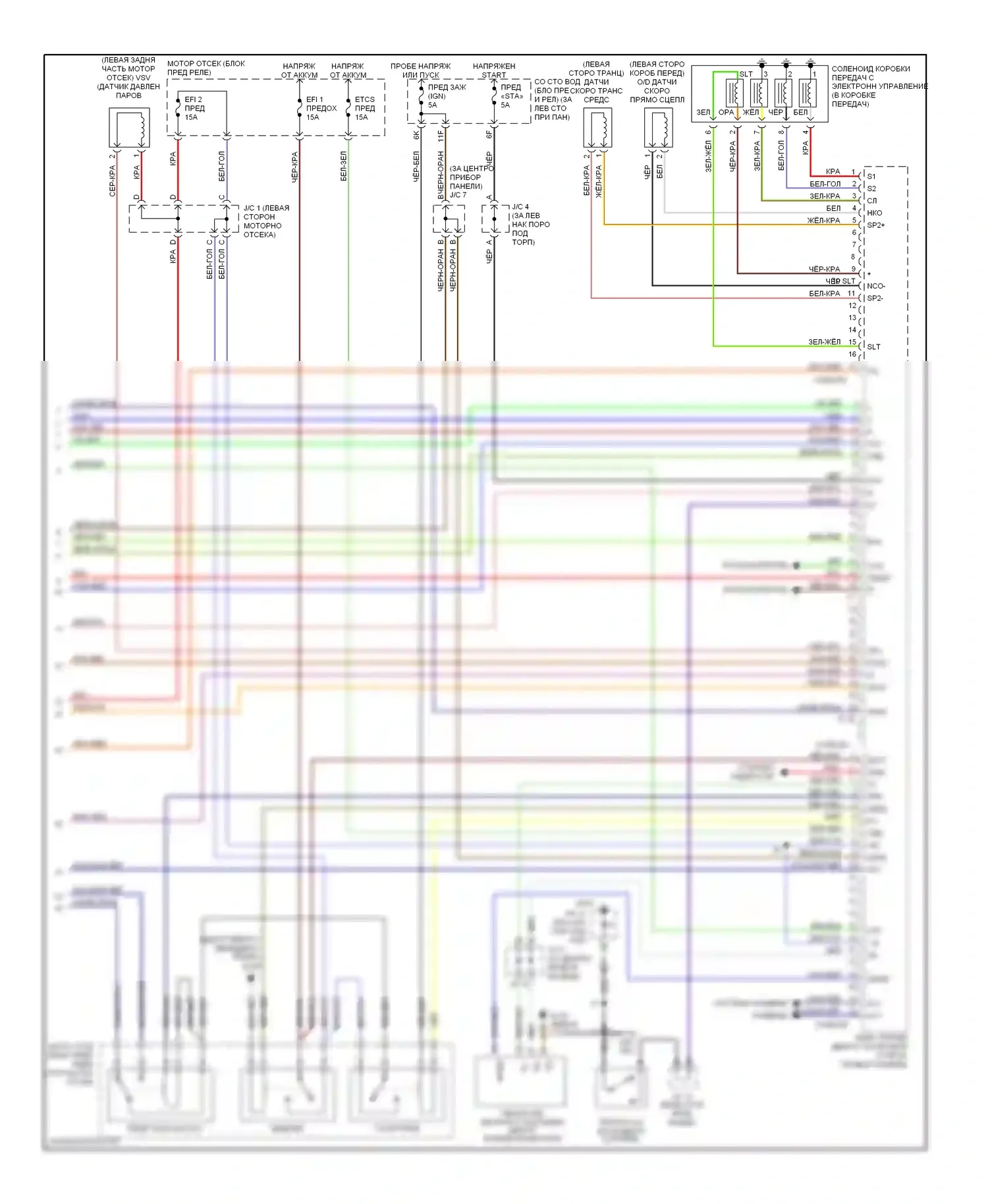 Tundra Toyota I (2000-2002): Электросхема двигателя 4.7ls (3 из 3) 