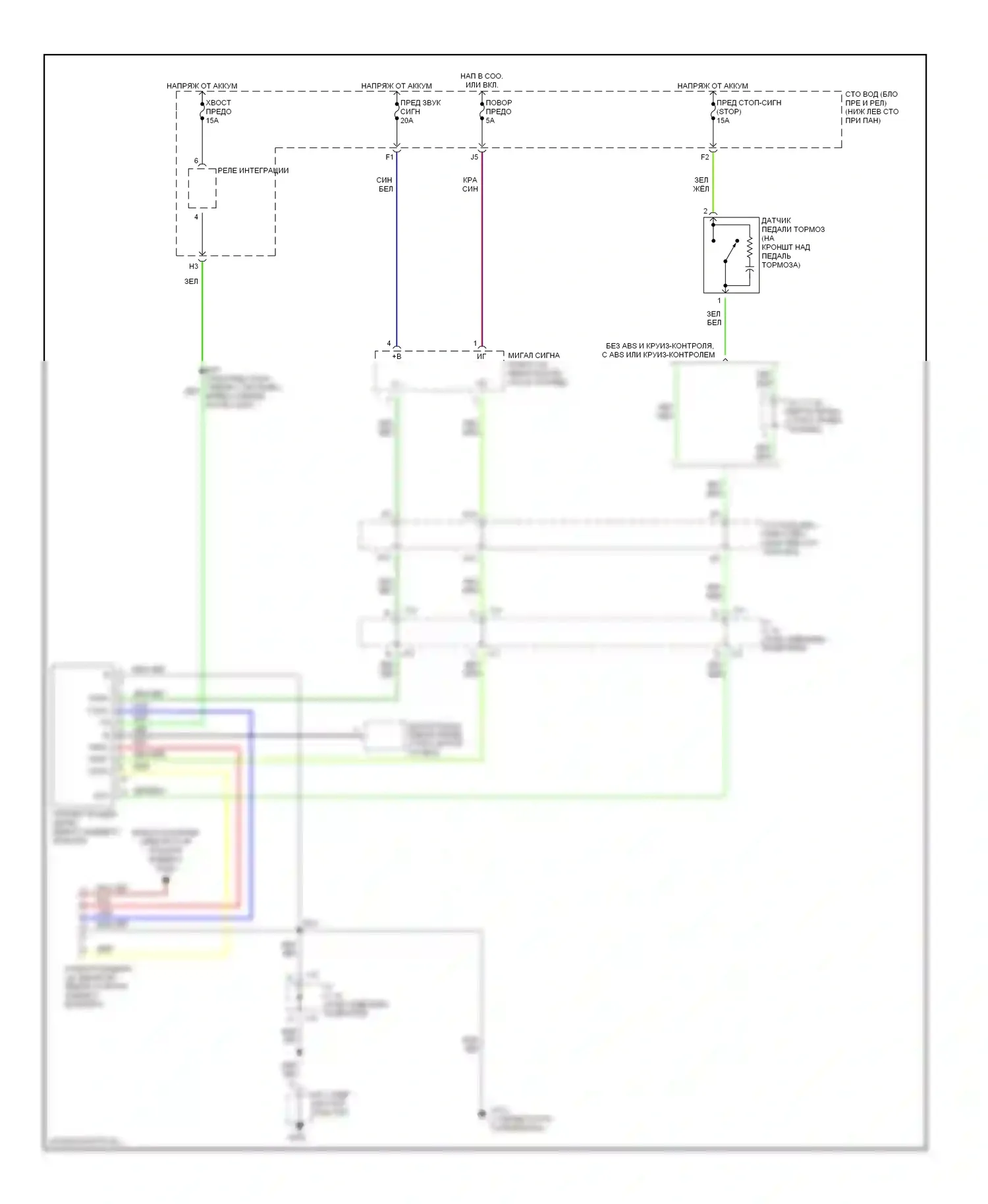 Tundra Toyota I (2000-2002): Электросхема буксировки прицепа 