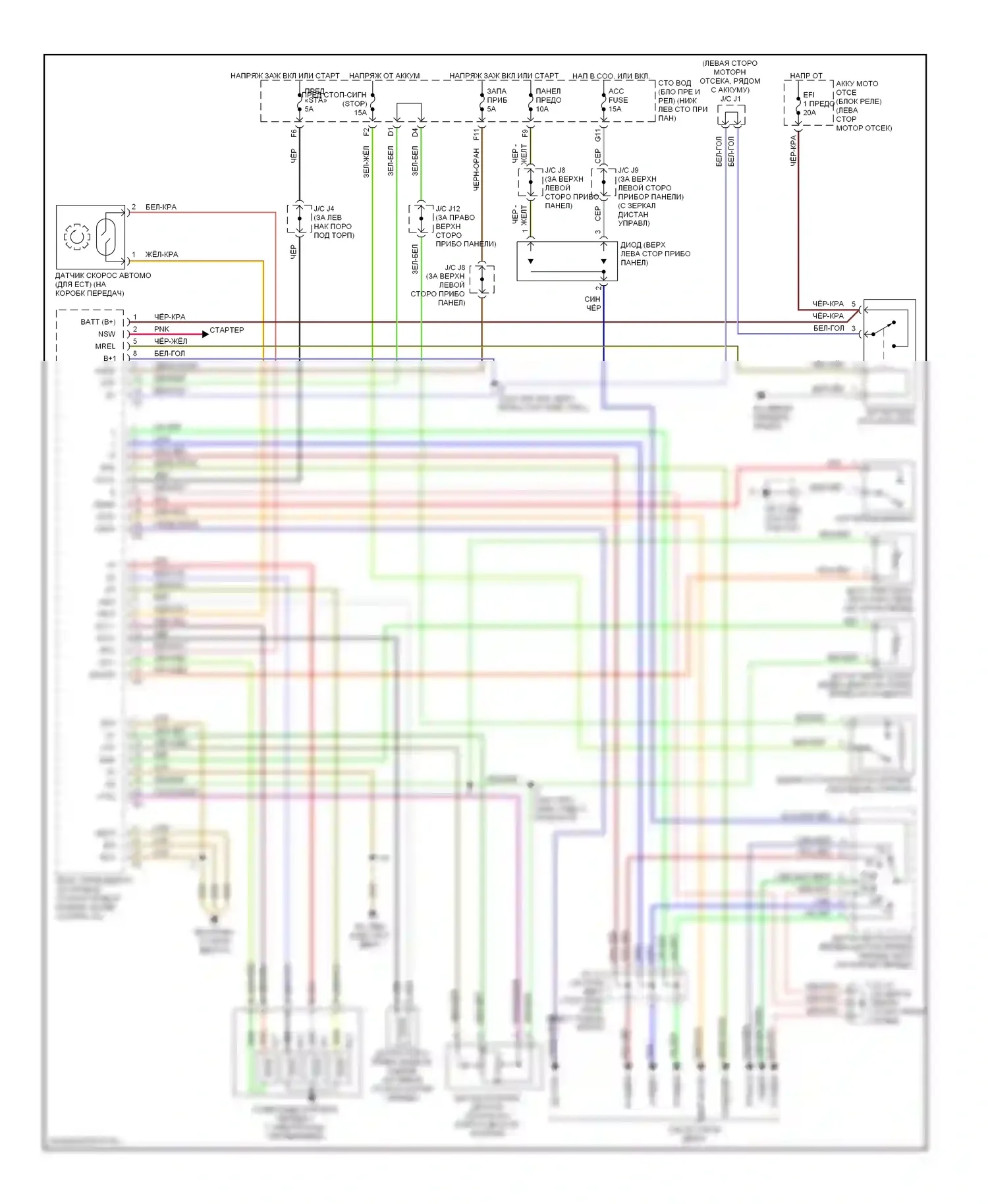 Tundra Toyota I (2000-2002): 4.7l, электросхема автоматической коробки передач 