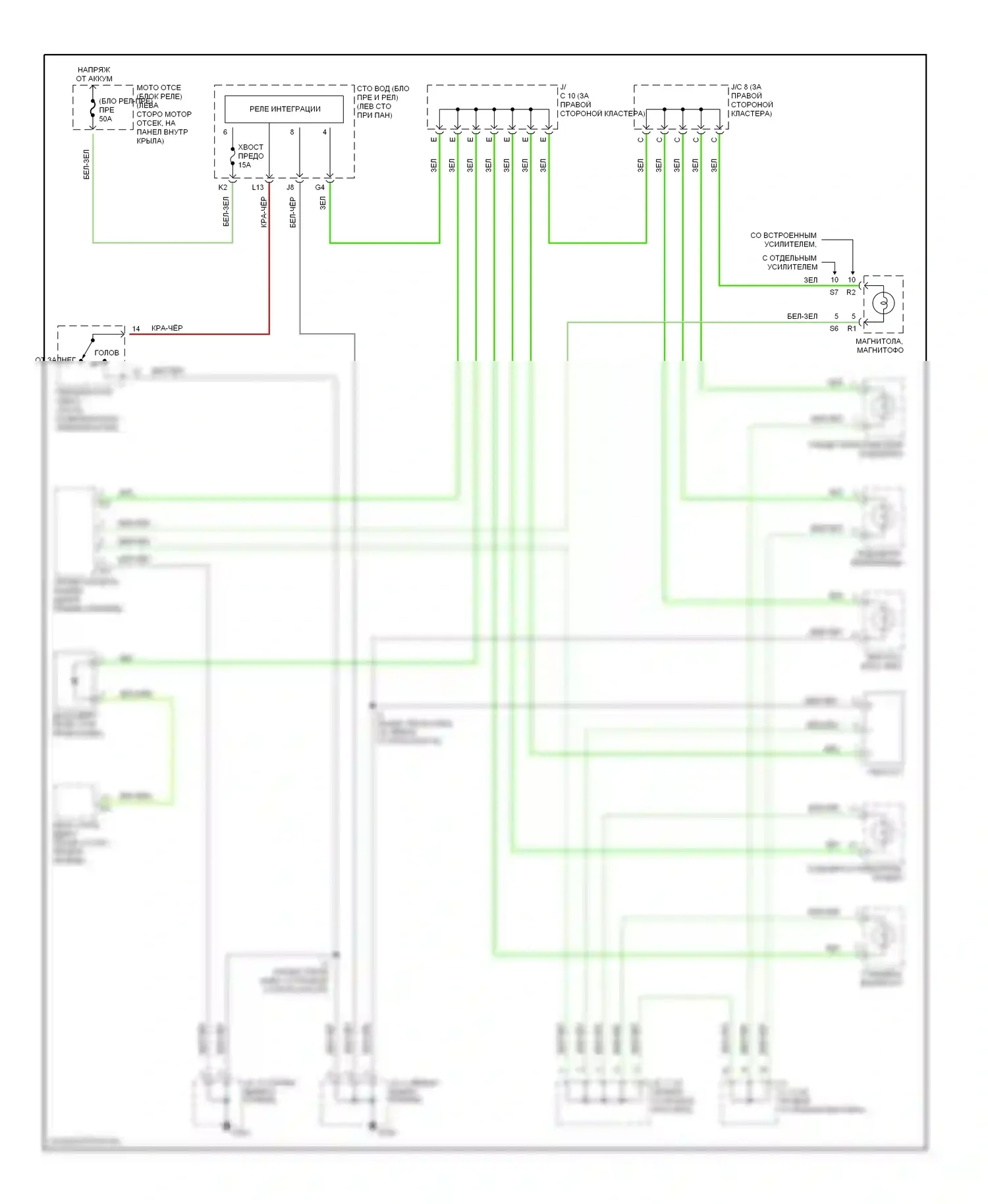 Tundra Toyota I (2000-2002): Электросхема подсветки приборной панели 