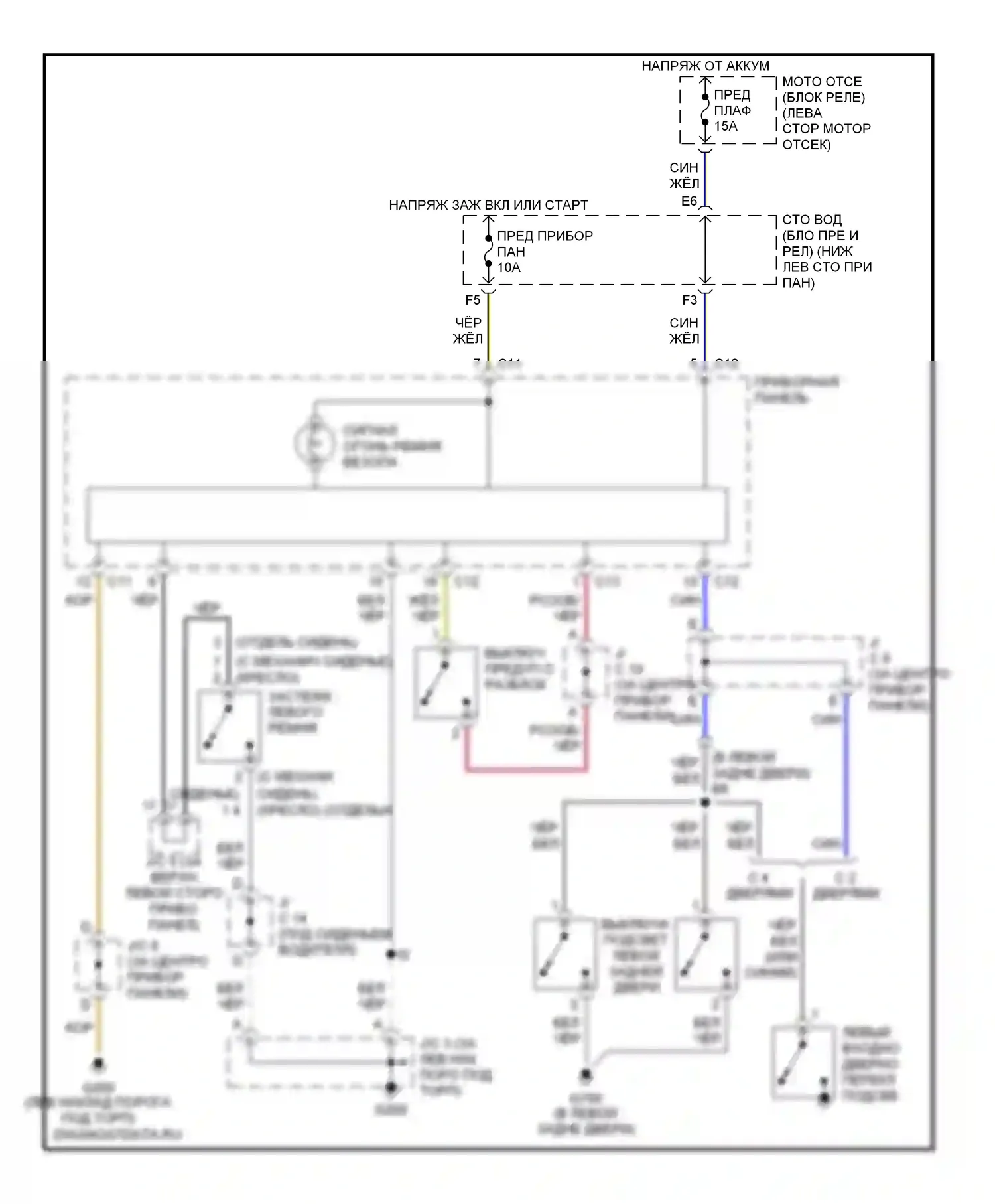 Tundra Toyota I (2000-2002): Электросхемы системы оповещения 