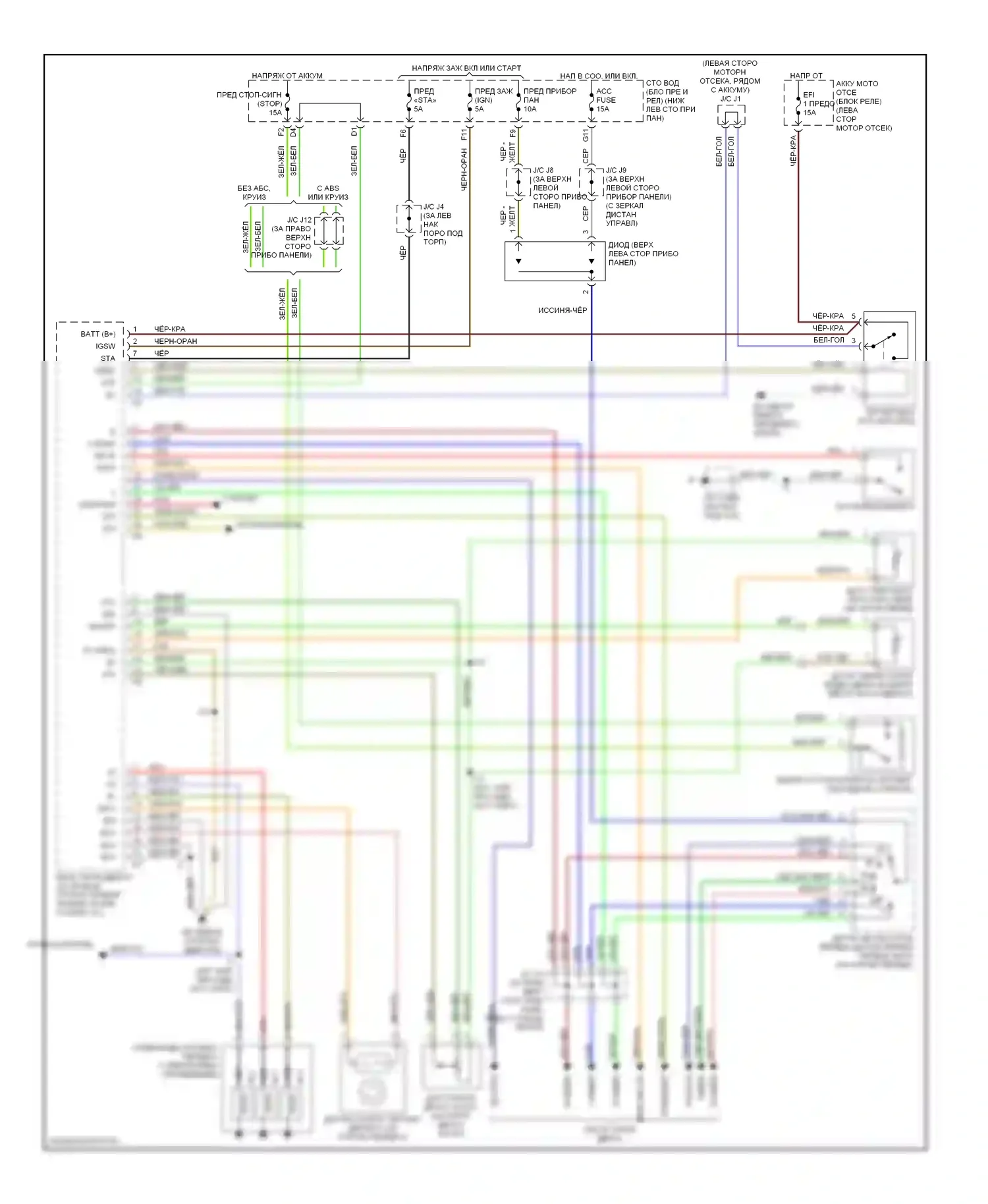 Tundra Toyota I (2000-2002): 3.4l, электросхема автоматической коробки передач 
