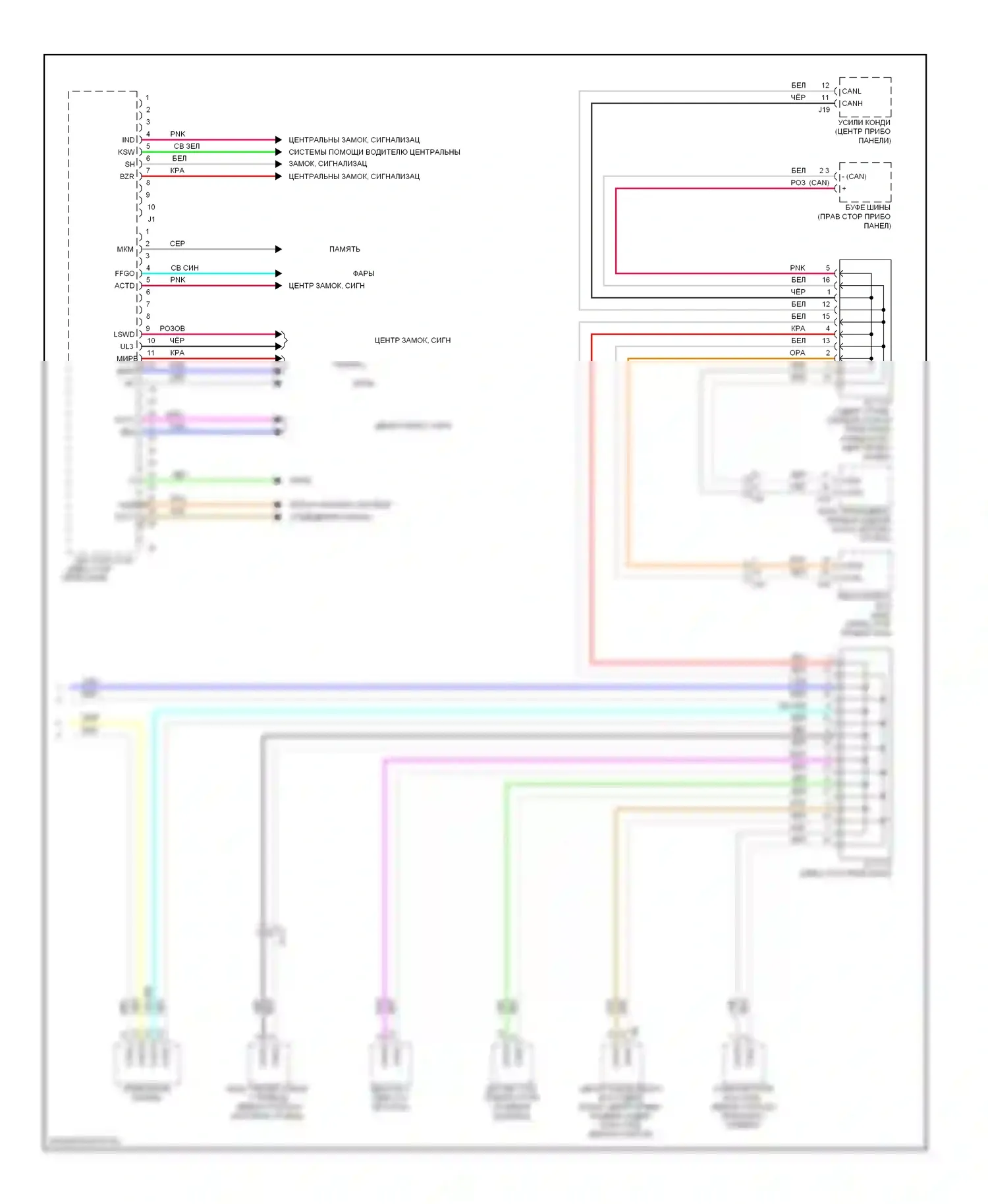 Tundra Toyota II (2007-2013): Электросхема эбу кузова (2 из 2) 