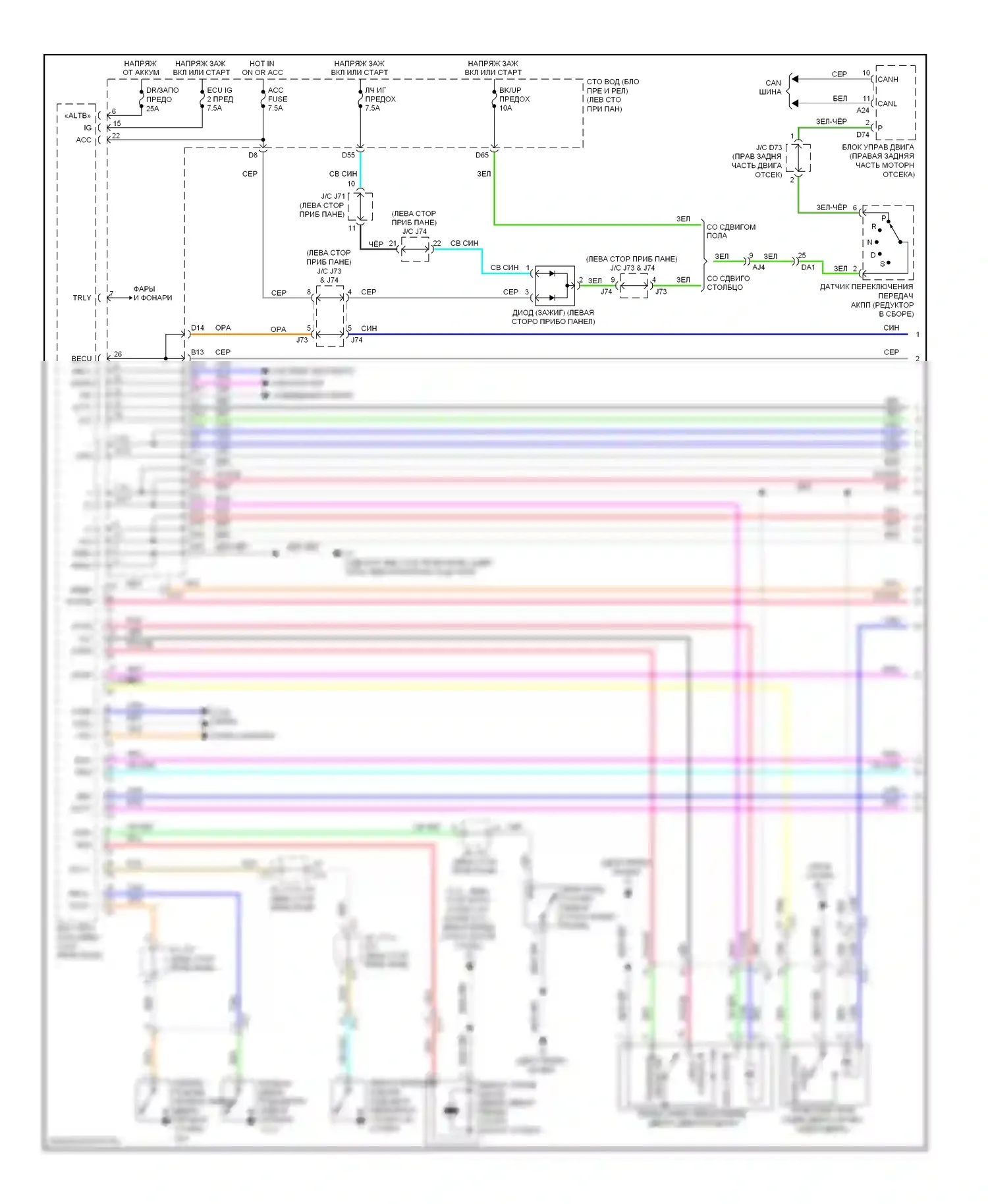 Tundra Toyota II (2007-2013): Электросхема защиты от взлома (1 из 2) 