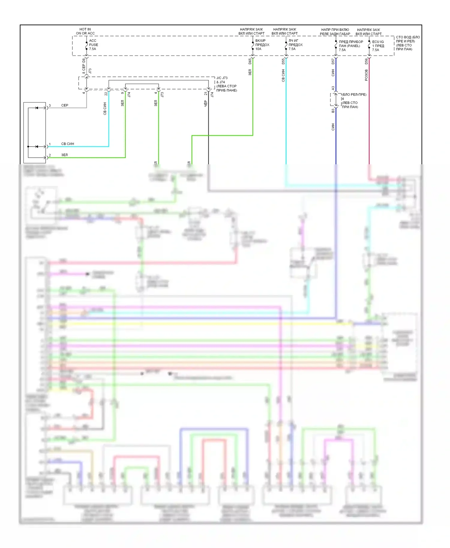 Tundra Toyota II (2007-2013): Электросхема парктроника 