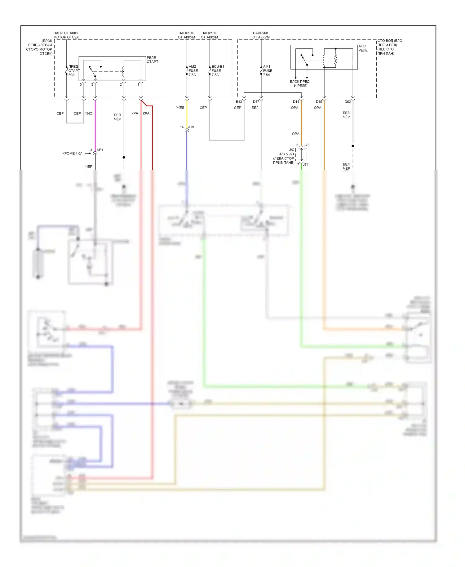 Tundra Toyota II (2007-2013): Электросхема стартера 