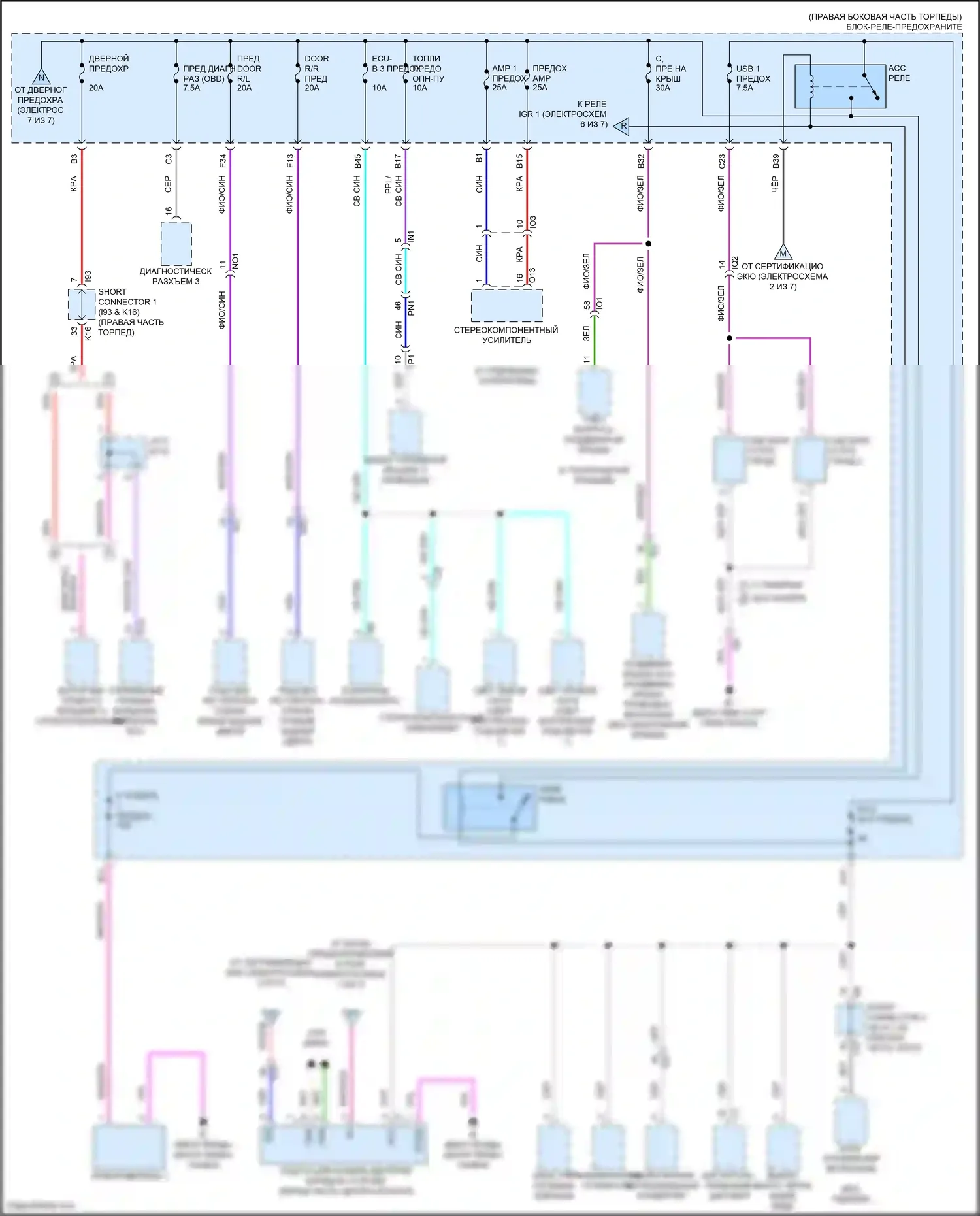 Tundra Toyota III (2021-2024): Электросхема блока предохранителей реле, гибридного (3 из 7) 