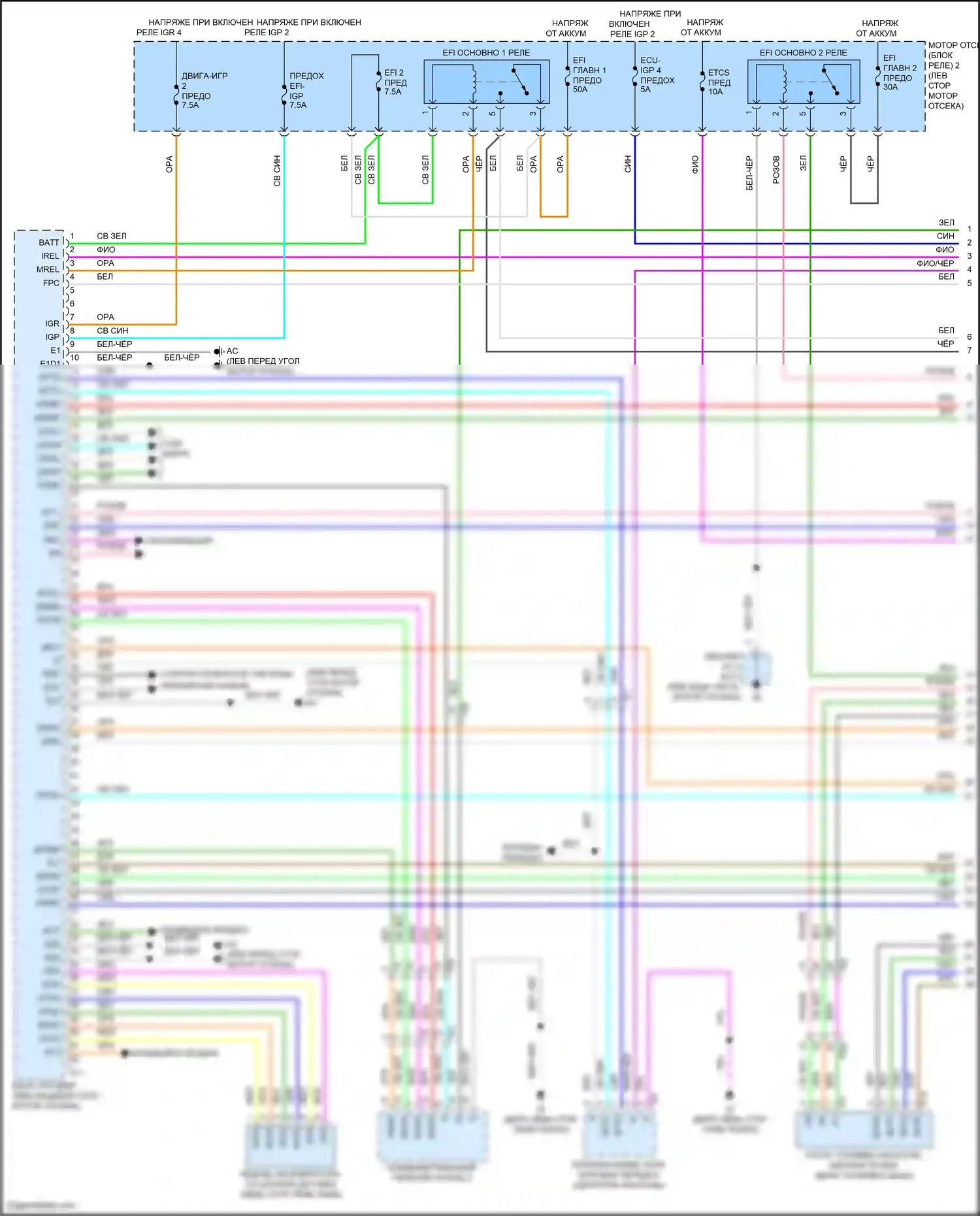 Tundra Toyota III (2021-2024): Электросхема двигателя 3,4л турбо (1 из 9) 