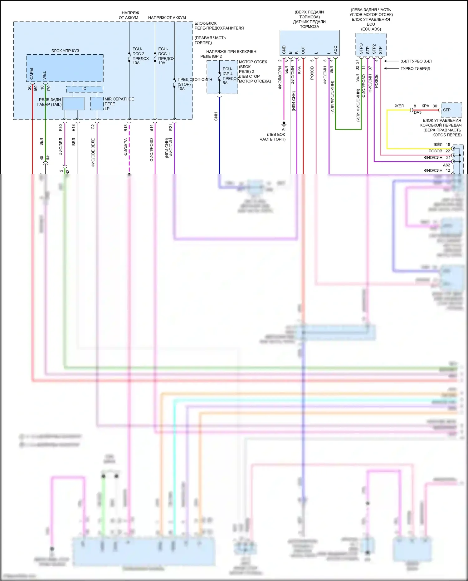 Tundra Toyota III (2021-2024): Электросхема фар и фонарей (1 из 3) 