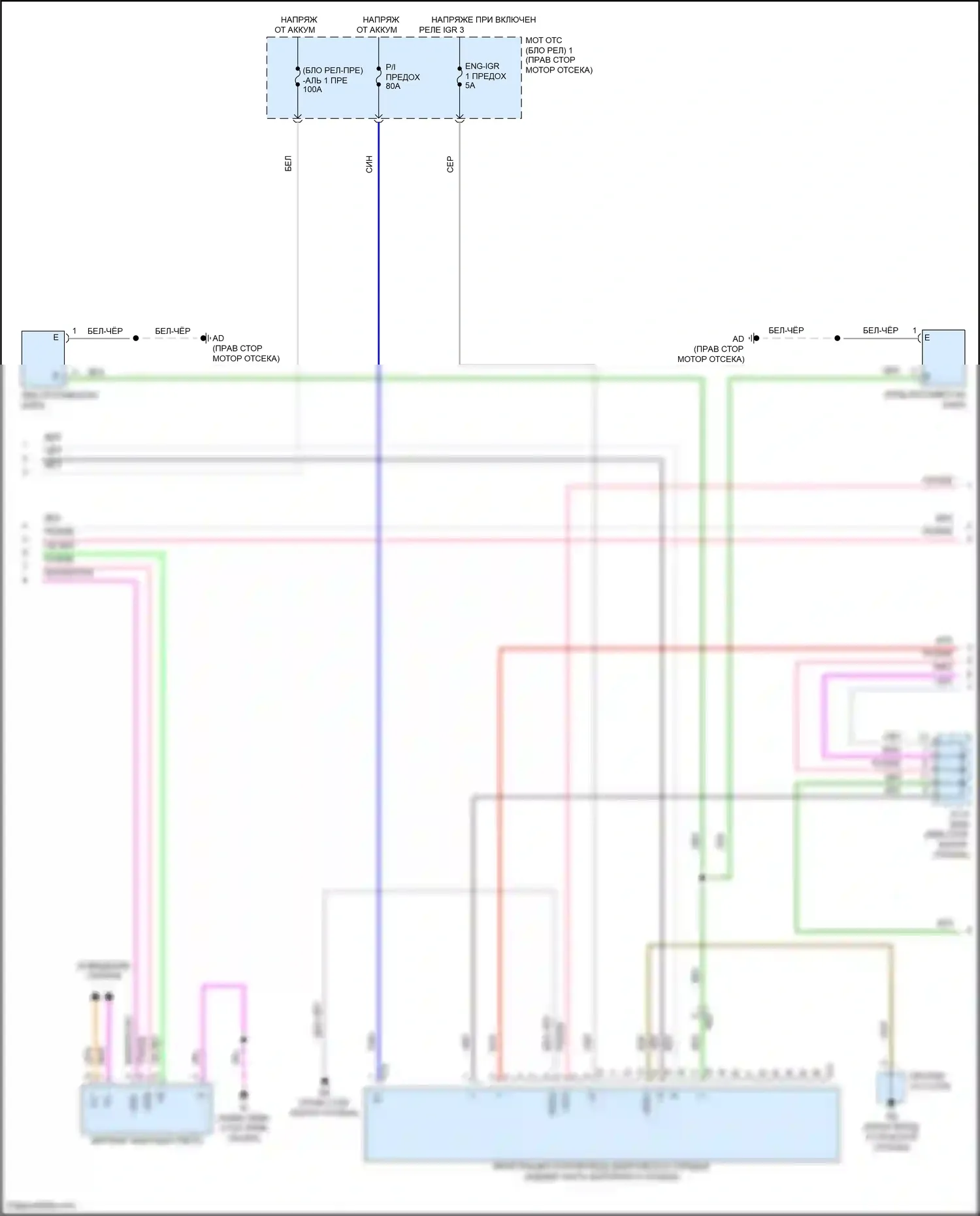 Tundra Toyota III (2021-2024): Электросхема фар, без фары ecu (2 из 3) 