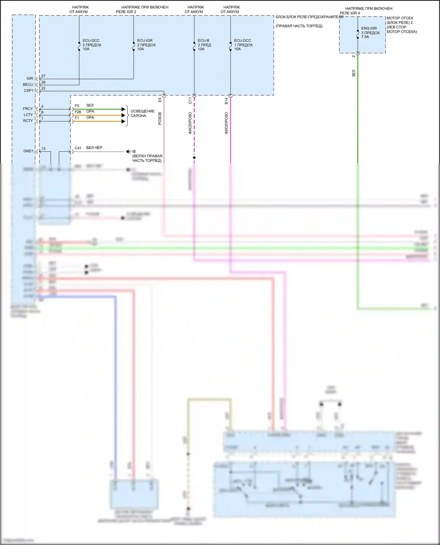 Tundra Toyota III (2021-2024): Электросхема фар, с эбу фар (1 из 3) 