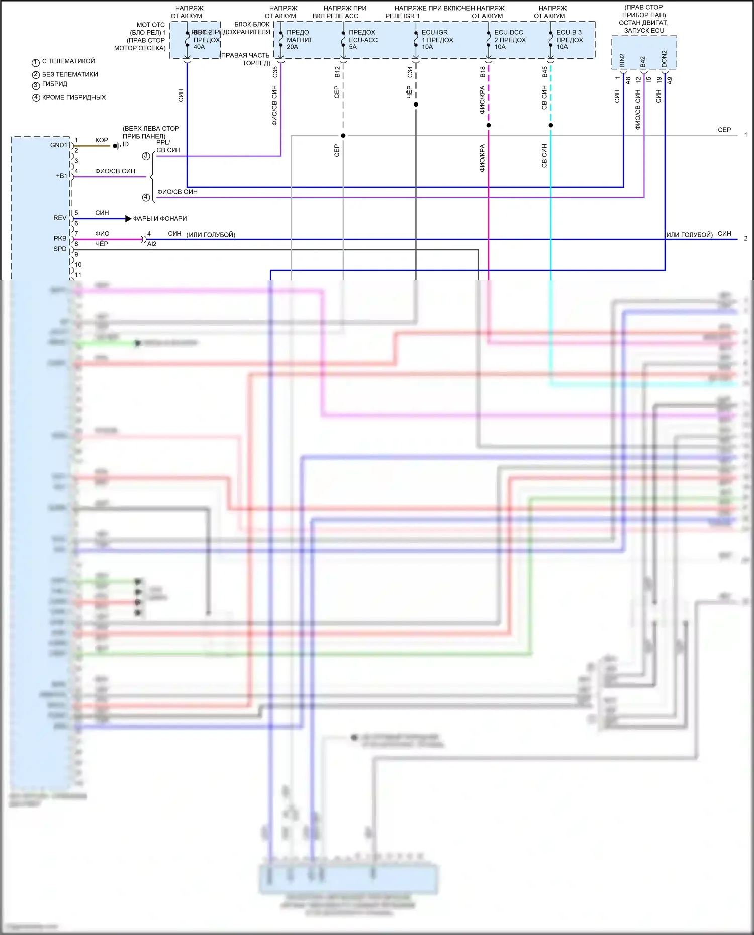 Tundra Toyota III (2021-2024): Электросхема магнитолы, с отдельным усилителем (1 из 6) 