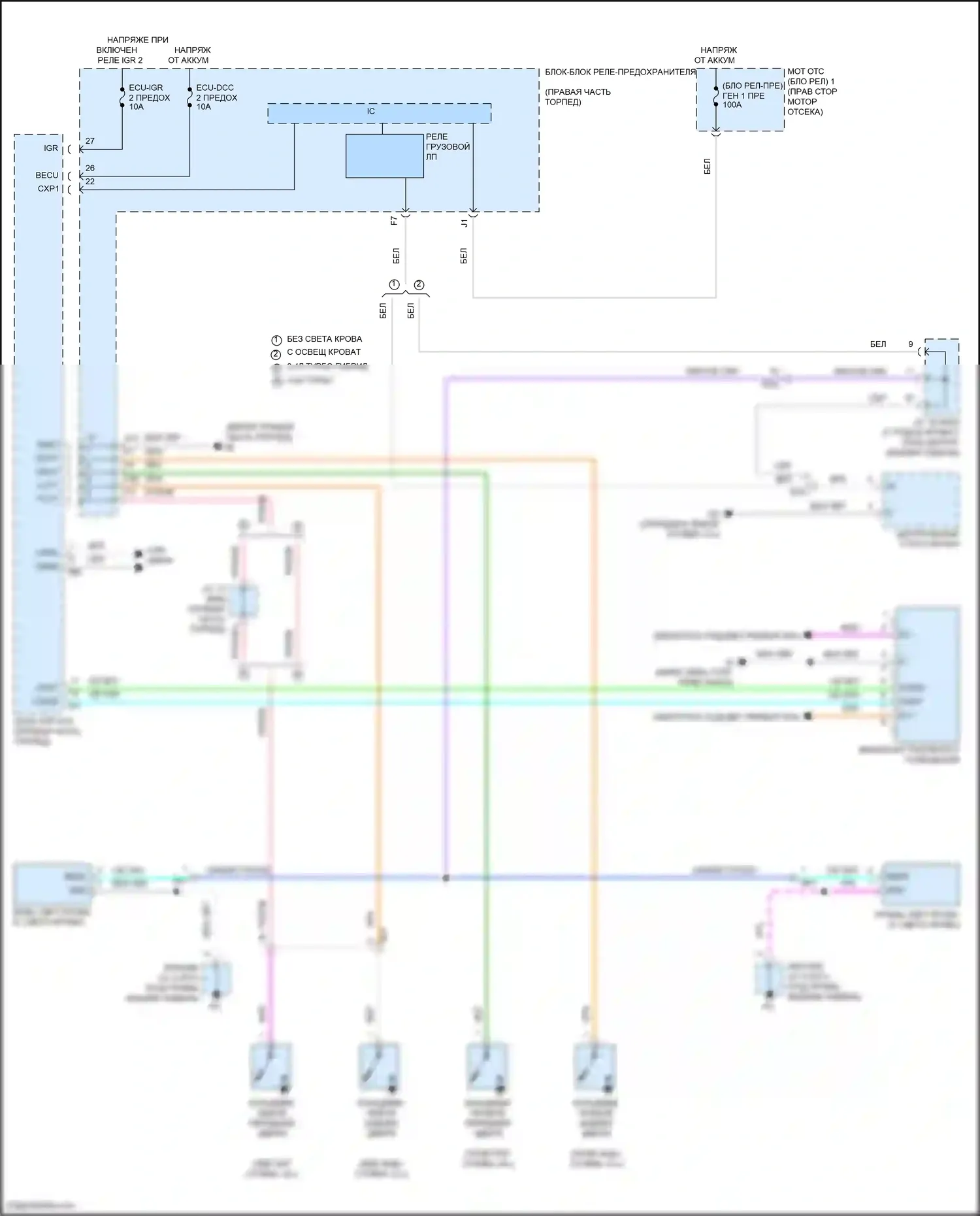 Tundra Toyota III (2021-2024): Электросхема грузового освещения 