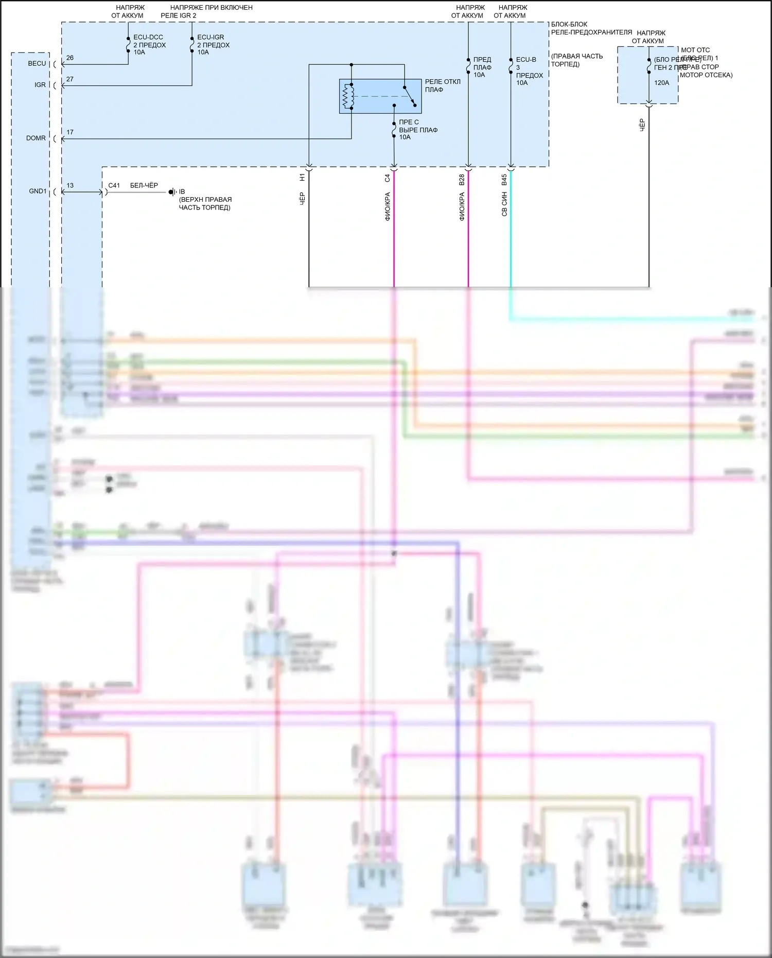 Tundra Toyota III (2021-2024): Электросхема освещения салона (1 из 2) 