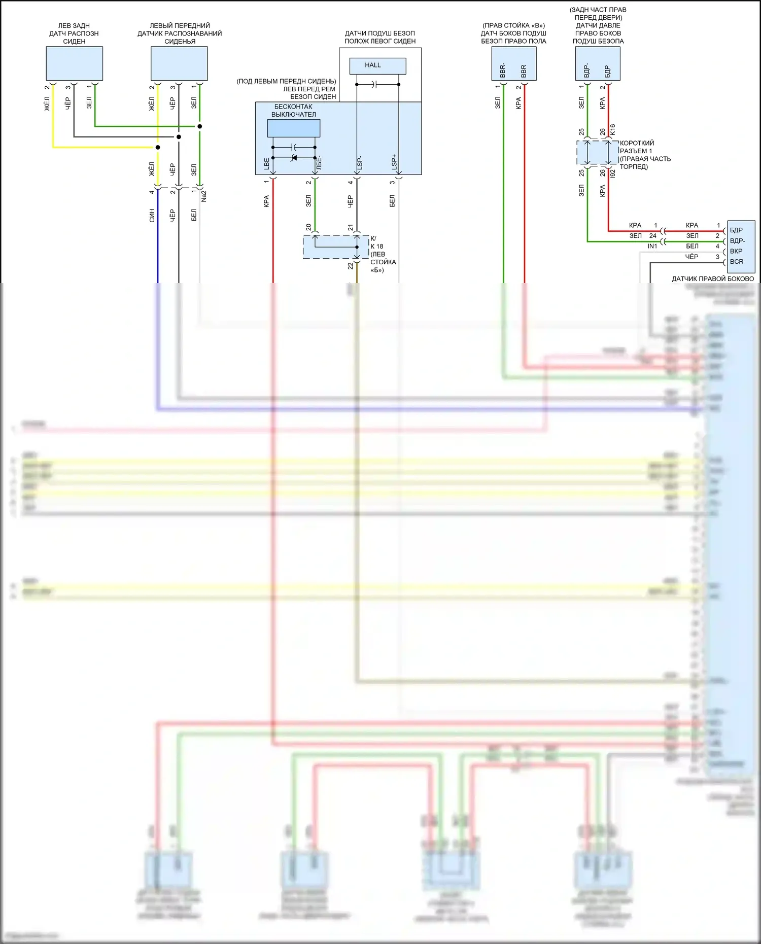 Tundra Toyota III (2021-2024): Электросхема подушек безопасности (3 из 3) 