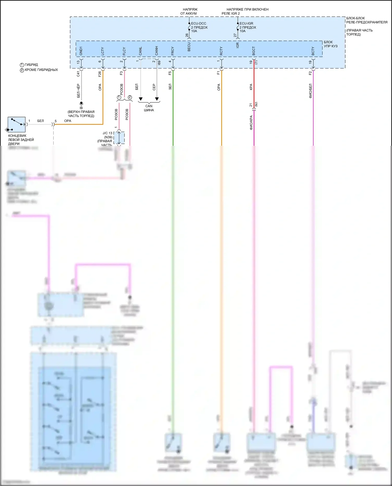 Tundra Toyota III (2021-2024): Электросхема приборной панели с монитором 12,3 дюйма (3 из 3) 