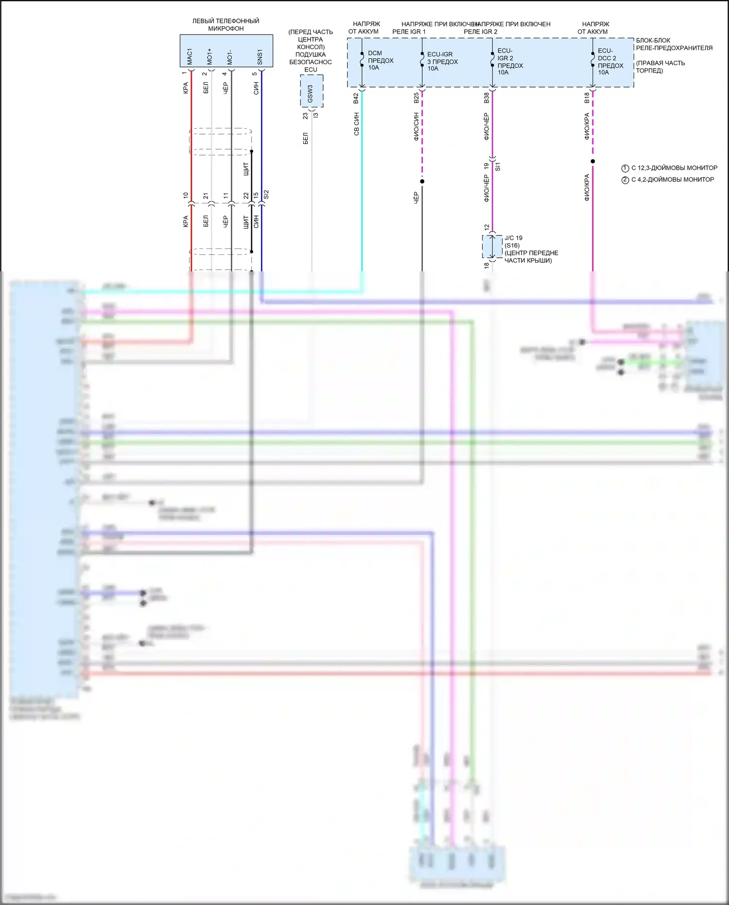 Tundra Toyota III (2021-2024): Электросхема телематики (1 из 2) 