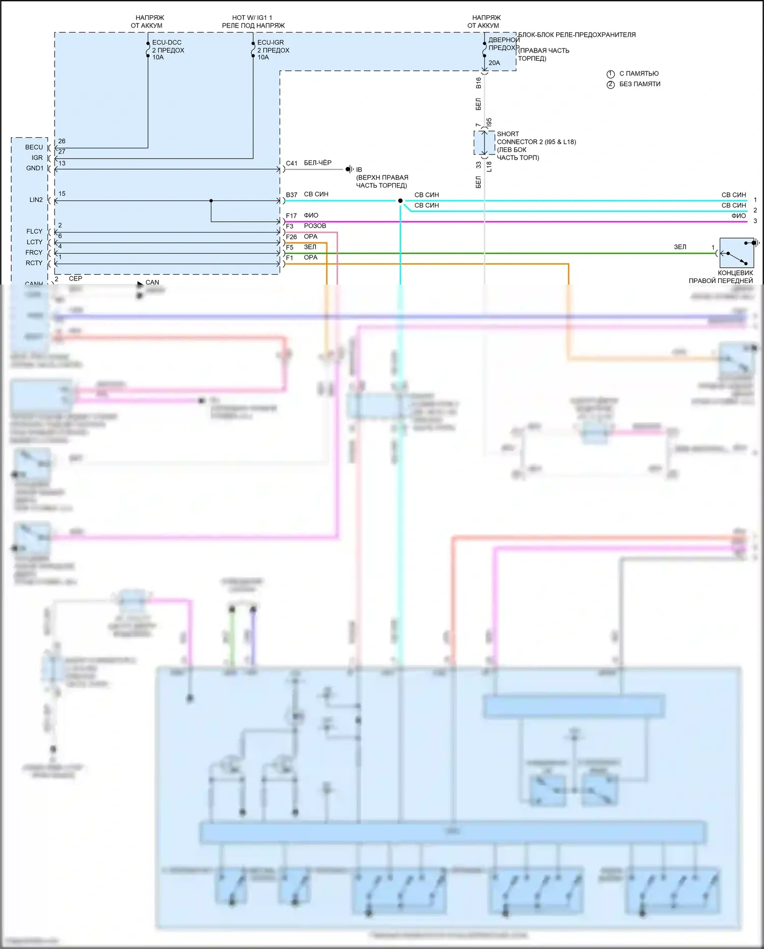 Tundra Toyota III (2021-2024): Электросхема стеклоподъемников (1 из 4) 