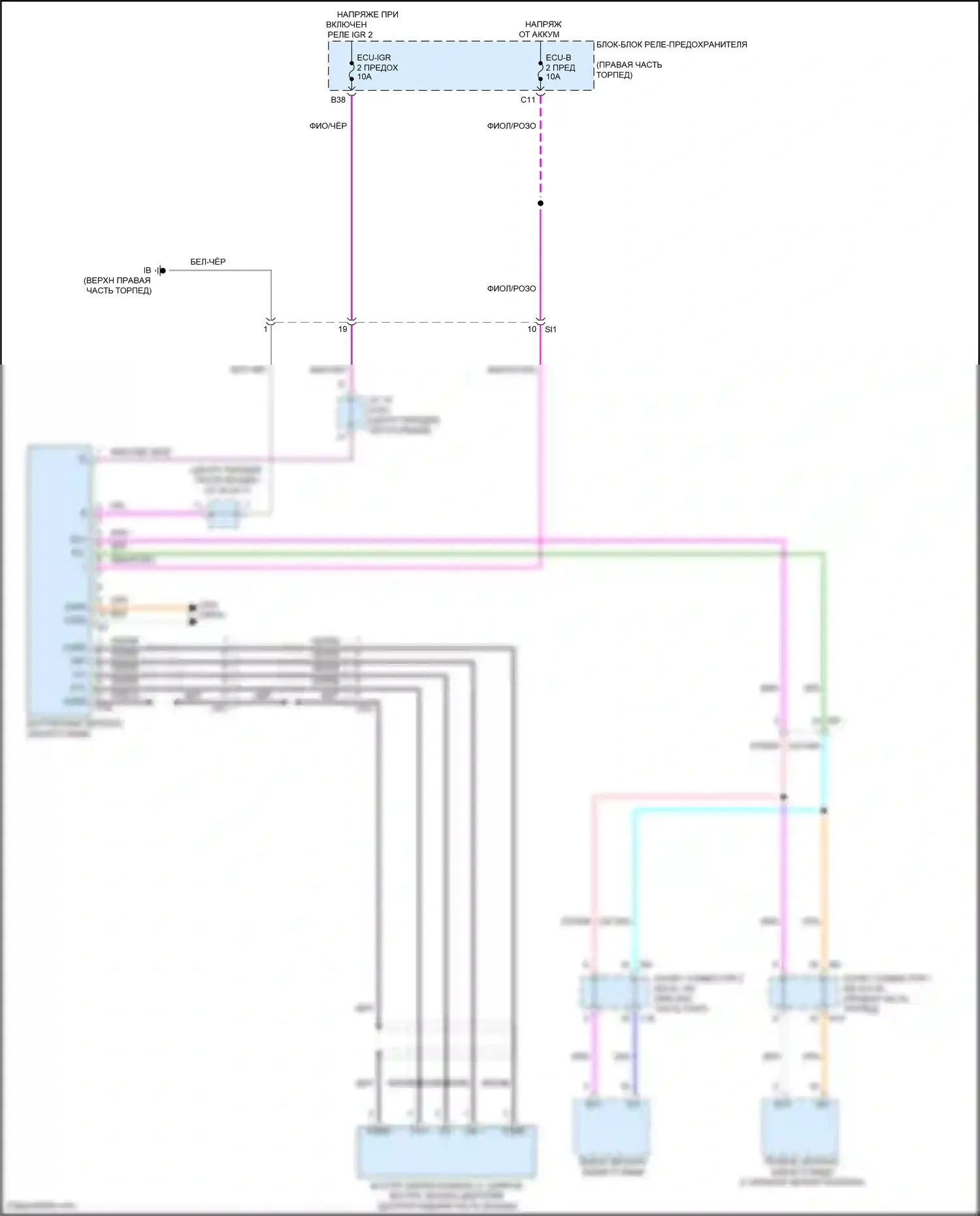 Tundra Toyota III (2021-2024): Электросхема электрохромного зеркала 