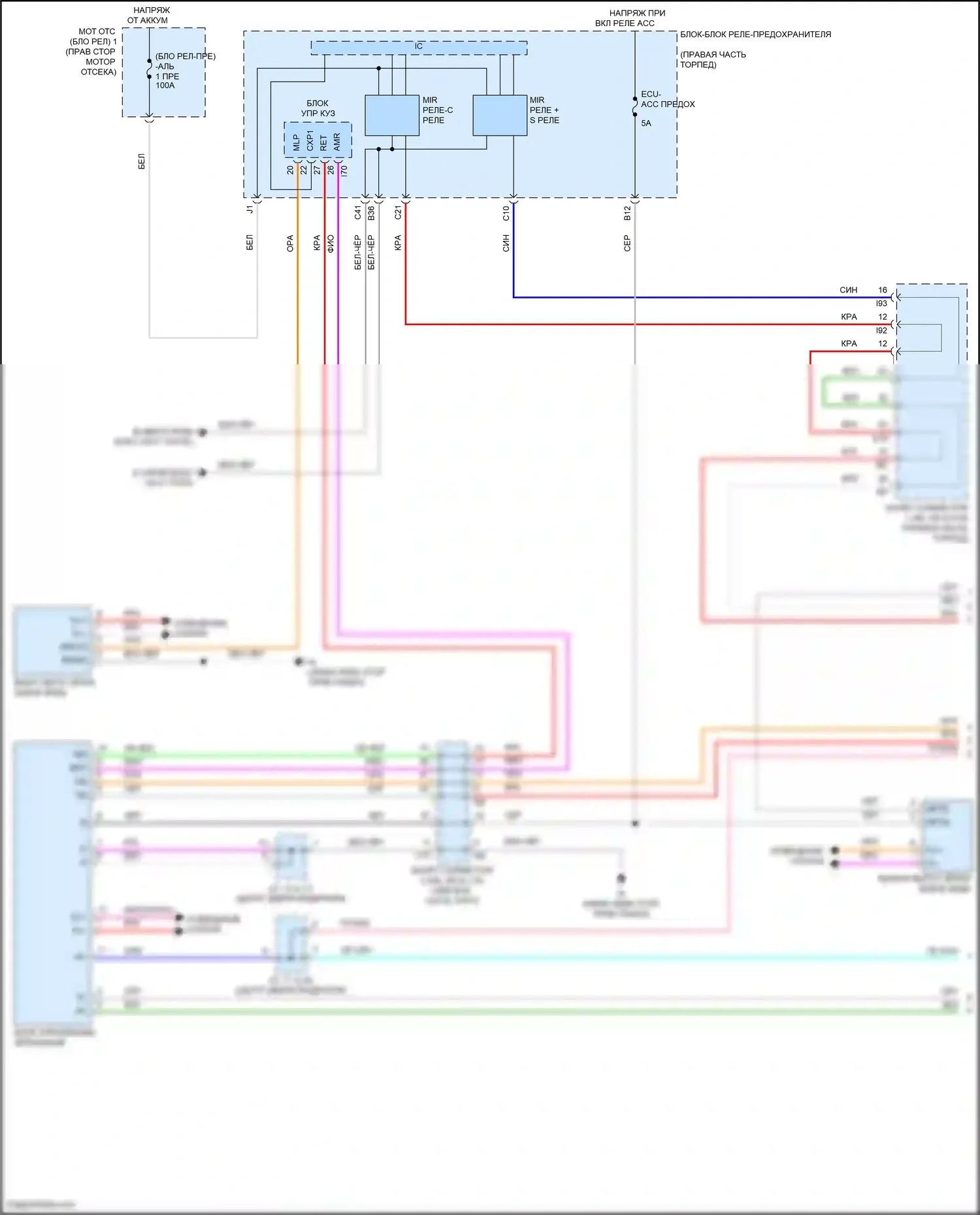 Tundra Toyota III (2021-2024): Управление зеркалами заднего вида электросхема (1 из 2) 
