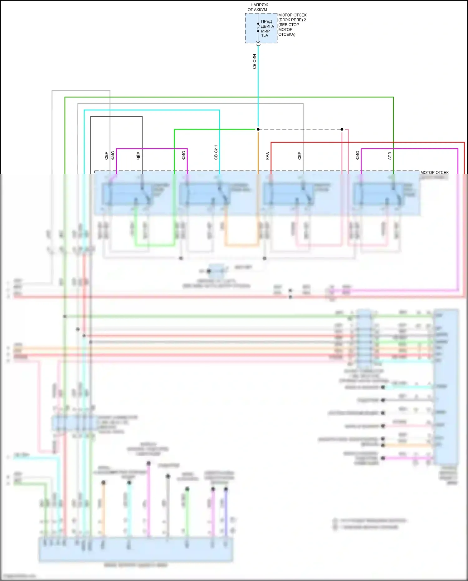 Tundra Toyota III (2021-2024): Управление зеркалами заднего вида электросхема (2 из 2) 
