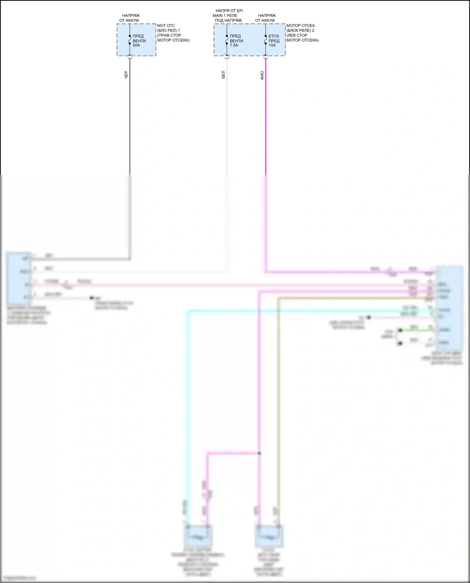 Tundra Toyota III (2021-2024): Электросхема вентилятора охлаждения 
