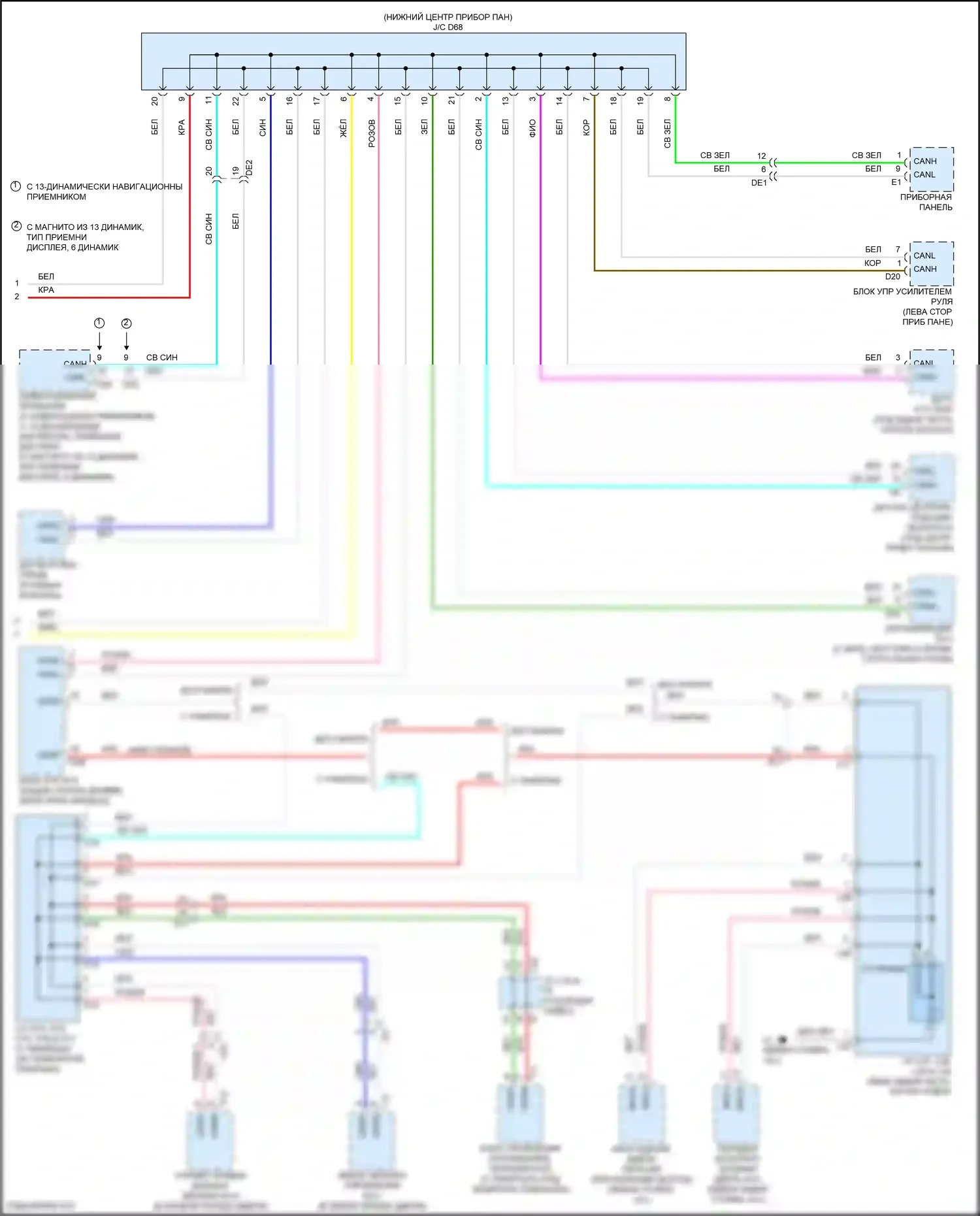 Venza Toyota I рестайлинг (2012-2017): Can шина электросхема (2 из 2) 