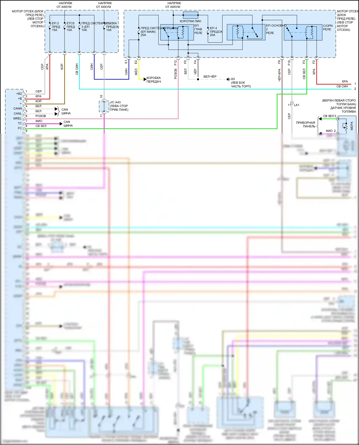 Venza Toyota I рестайлинг (2012-2017): Электросхема двигателя 2.7л (1 из 4) 